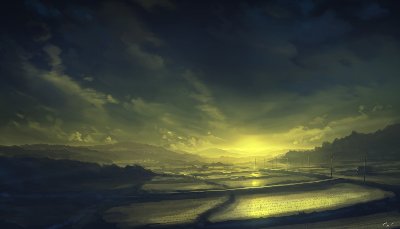 Landscape sunset sky clouds Custom Gaming Mat Desk