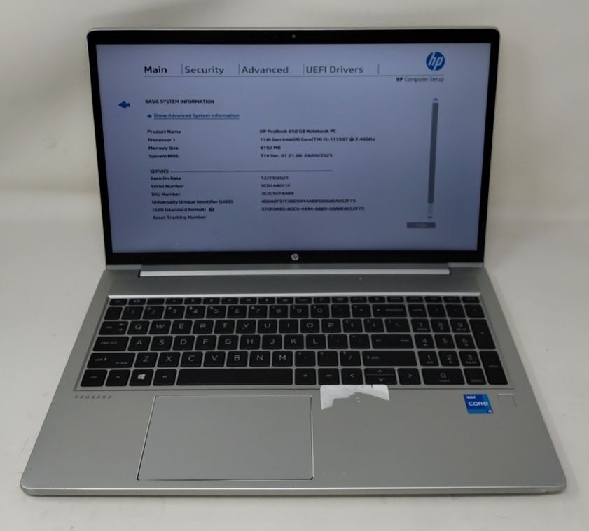 HP PROBOOK 650 G8 3E2L5UT-ABA Laptop 11TH GEN Intel I5-1135G7 8GB SEE NOTES