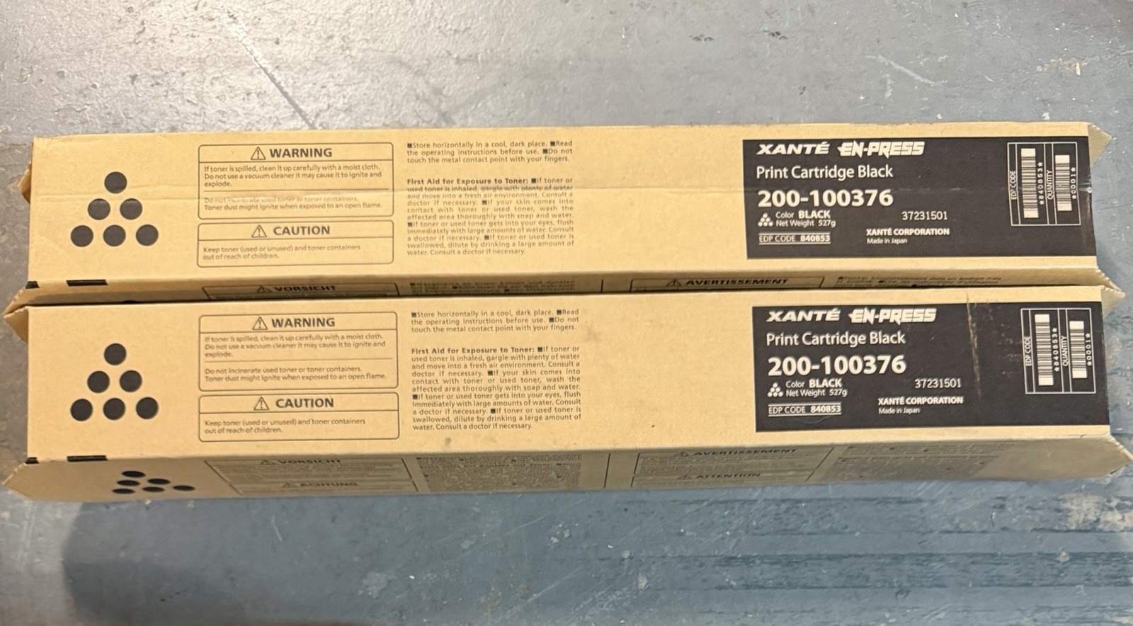 Lot of 2 - Xante En/Press Black Toner 200-100376 - NEW