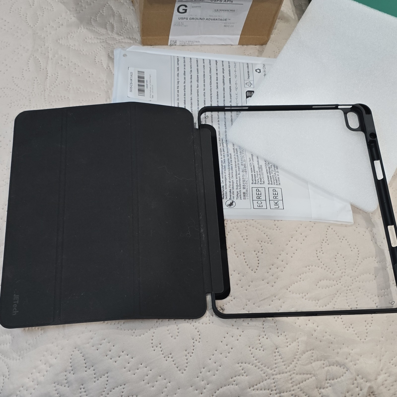 JETech Smart Foldable TPU Folding Folio Case for iPad Air 13" M3/M2 Black