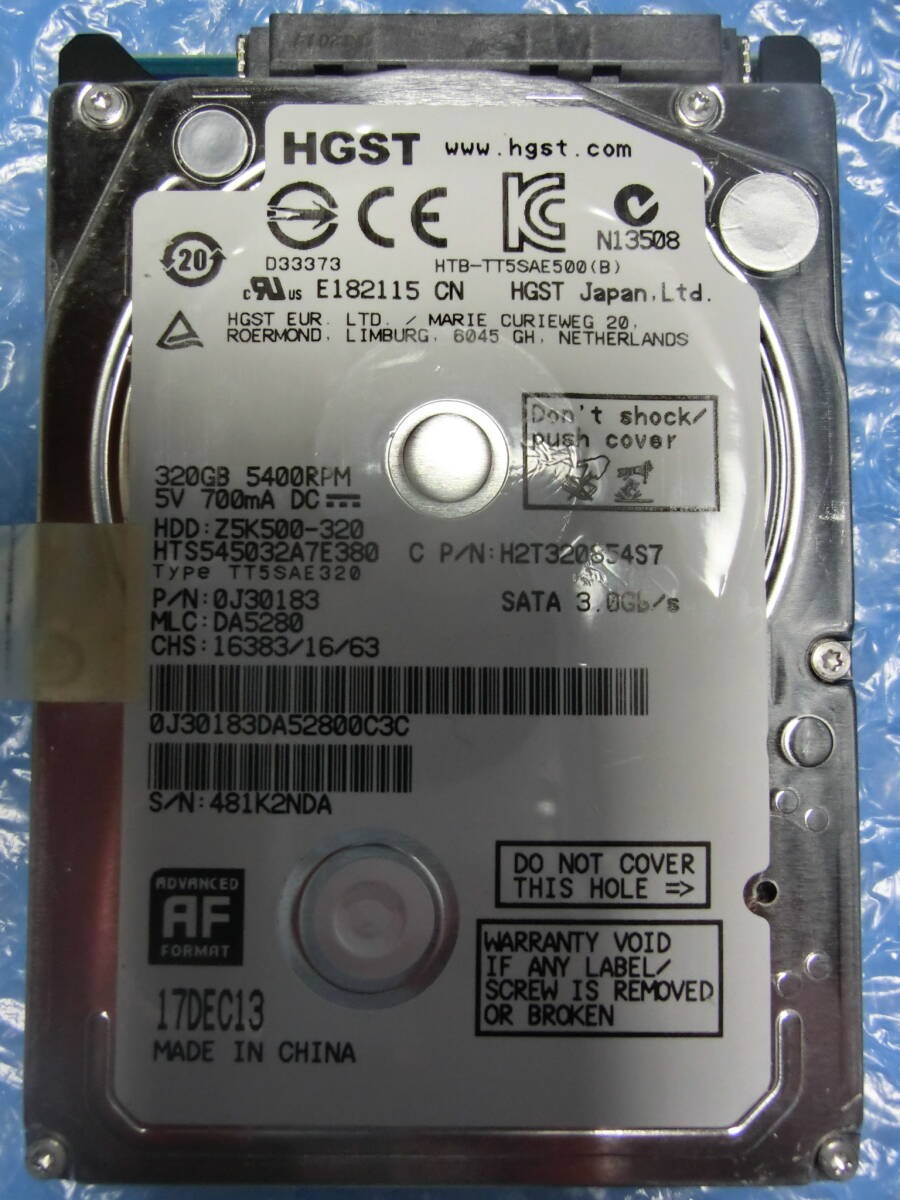 [Used] HGST HTS545032A7E380 320GB/8MB 8719 hours used Management number:D128