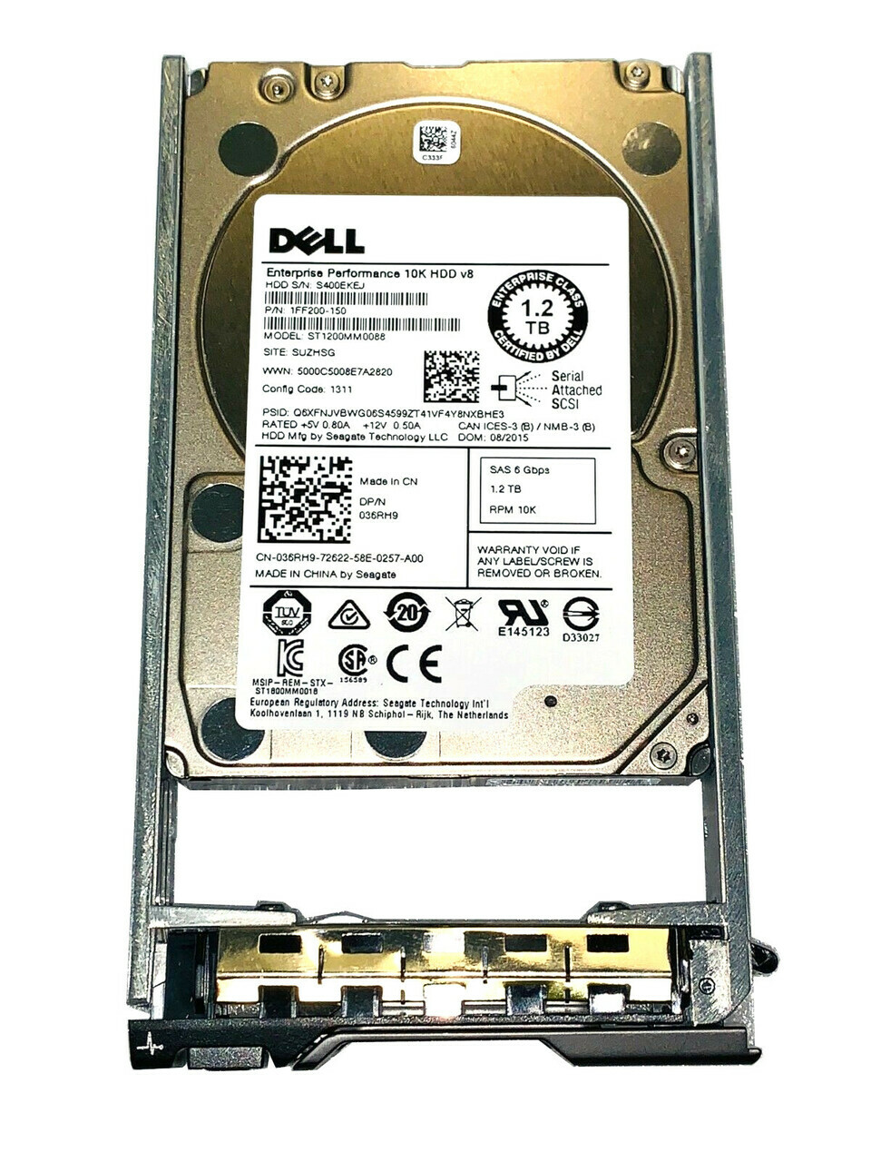 Dell 1.2TB 10K SAS 6Gb/s 2.5" SFF Enterprise HDD 36RH9 036RH9 ST1200MM0088