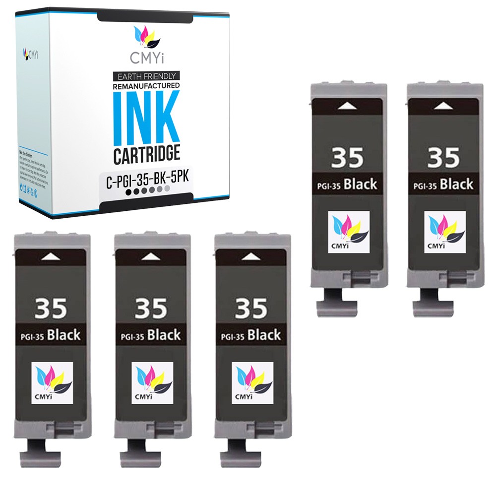 CMYi 5PK Replacement PGI35 Black Printer Ink for Canon PIXMA iP100 mini360 TR150