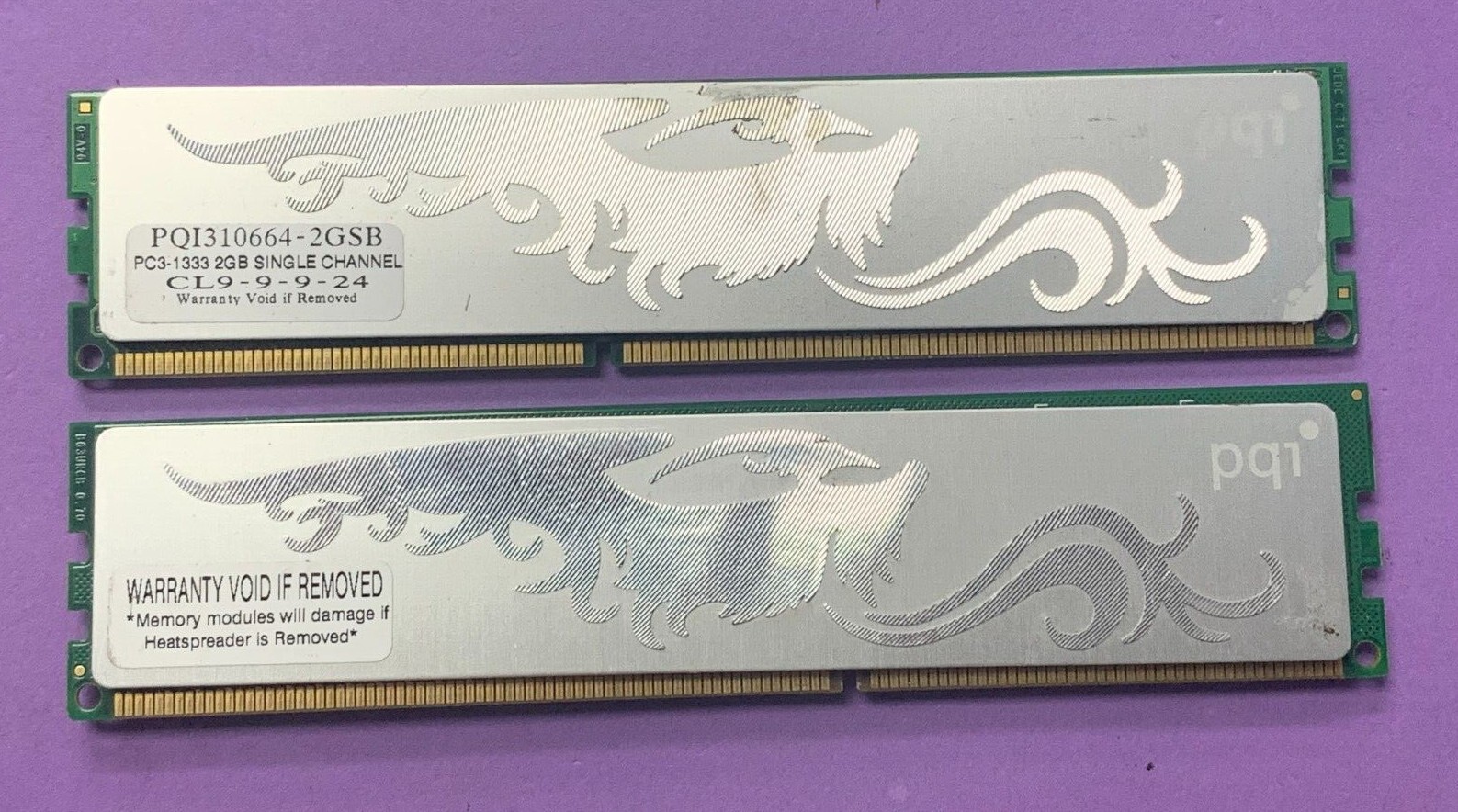 🔥PQI TURBO 4GB(2X2GB) PC3-1333 COMPUTER RAM MEMORY PQI310664-2GSB