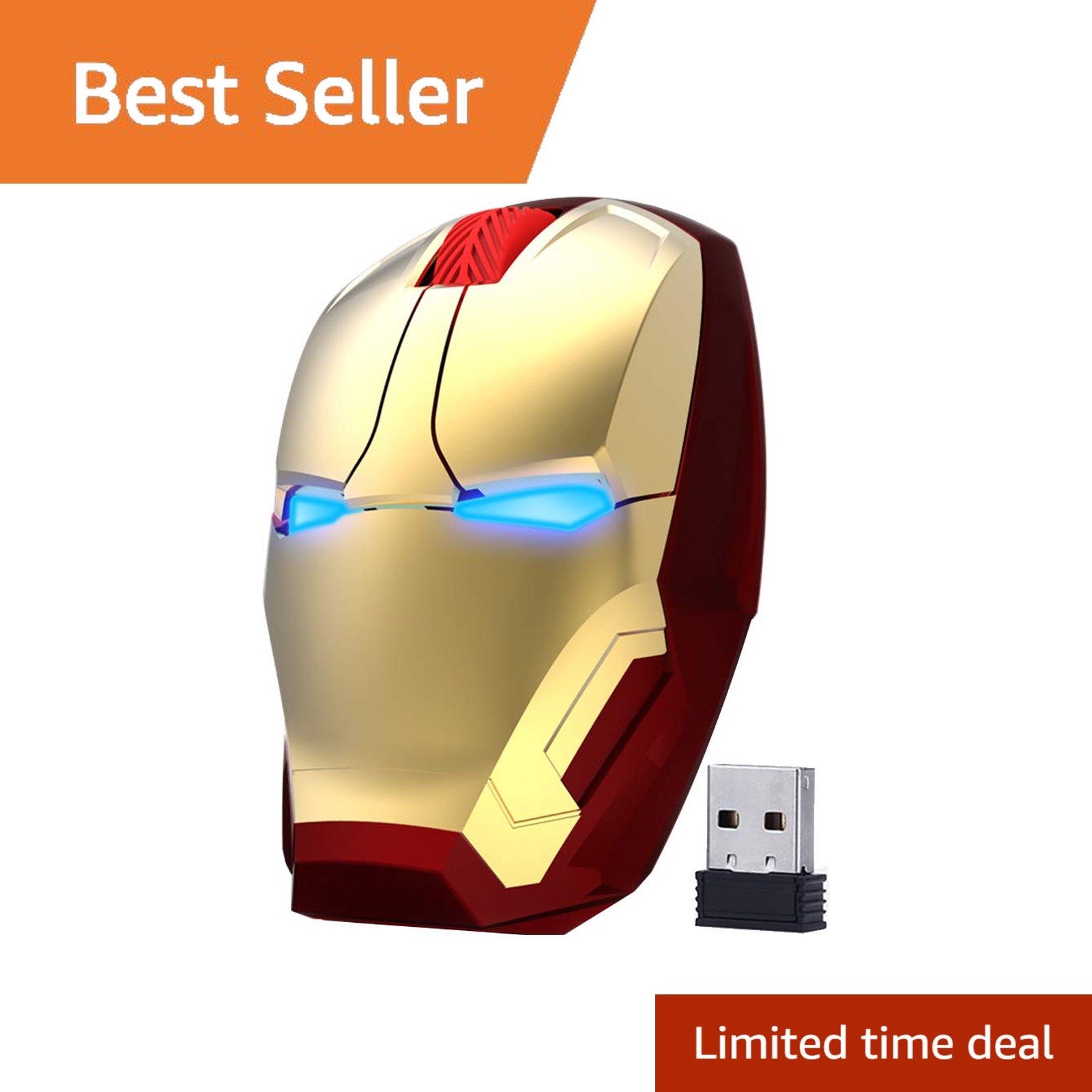 ECOiNVA Wireless Iron Man Mouse Gold