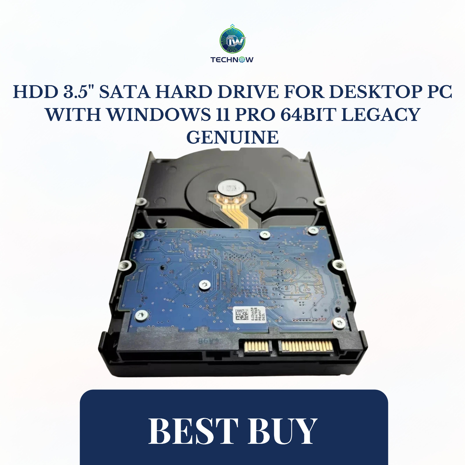 HDD 3.5" SATA Hard Drive for desktop PC with WINDOWS 11 pro 64bit Legacy Genuine