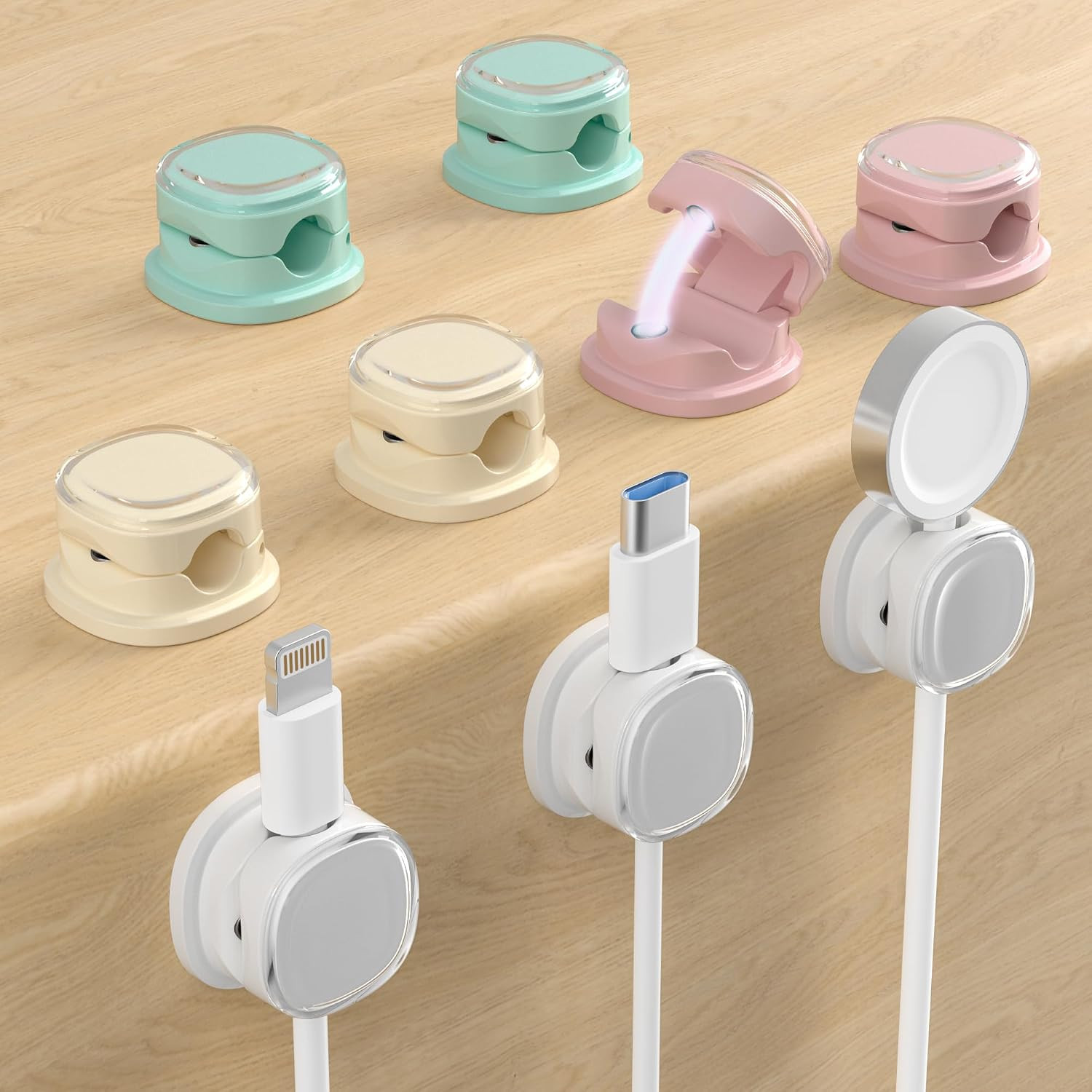 organizadores de cables magneticos y adhesivos para escritorio paquete de clips