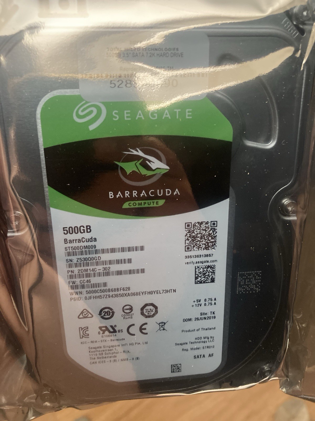 Seagate BarraCuda 500GB 3.5" SATA HDD 7200RPM 32MB ST500DM009