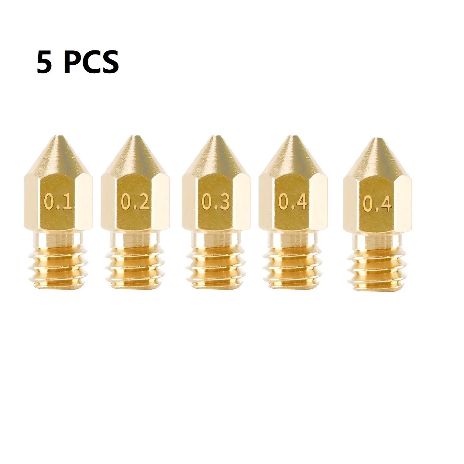 5/10PCS MK8 Brass Nozzle 0.2MM 0.3MM 0.4MM 0.5MM 0.6MM 0.8MM 1.0MM Extruder Prin