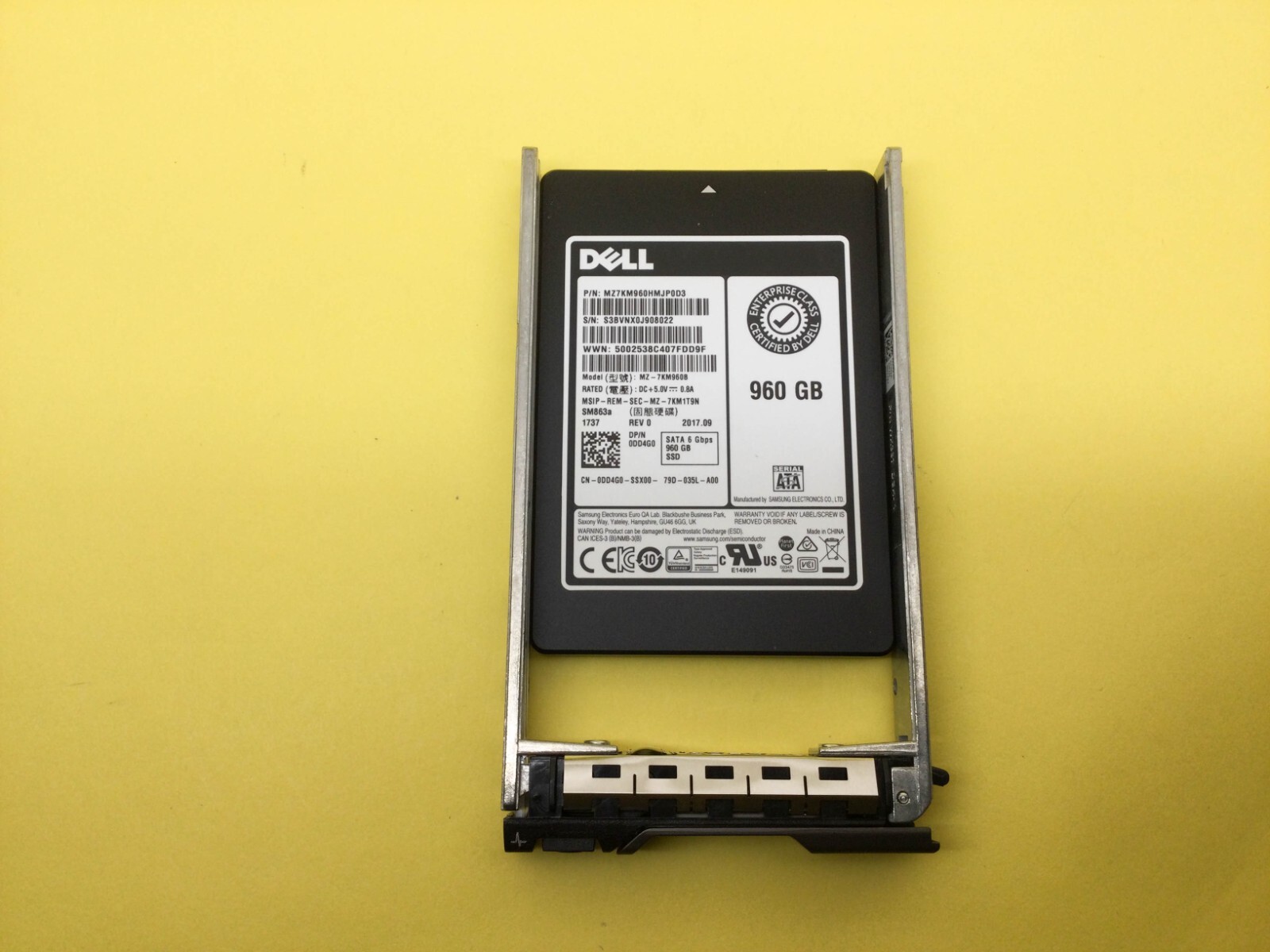 DD4G0 Dell 960GB 6Gbps SATA Mix Use 2.5'' SM863a SSD MZ-7KM960B 0DD4G0