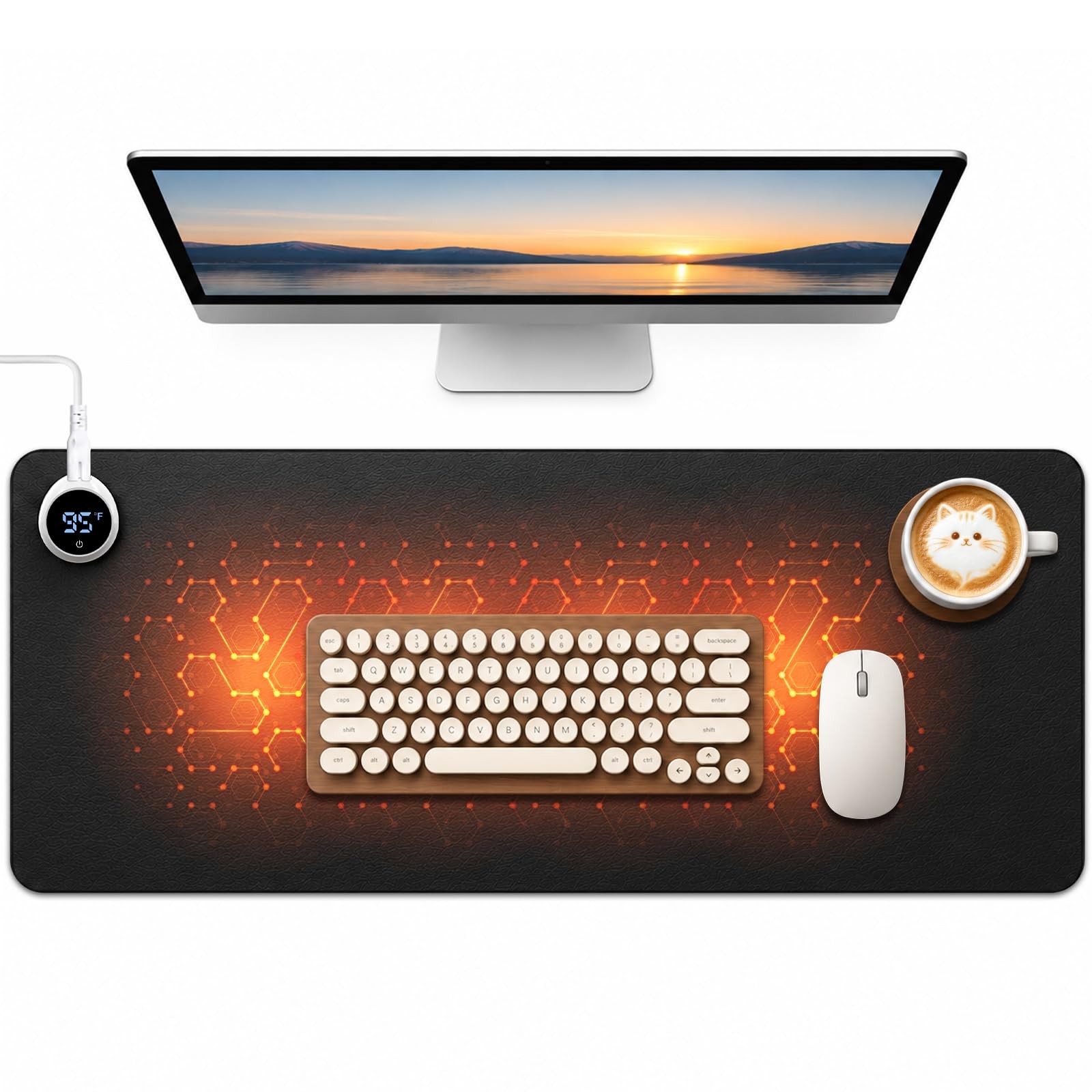 Handylit Heated Desk Pad Black
