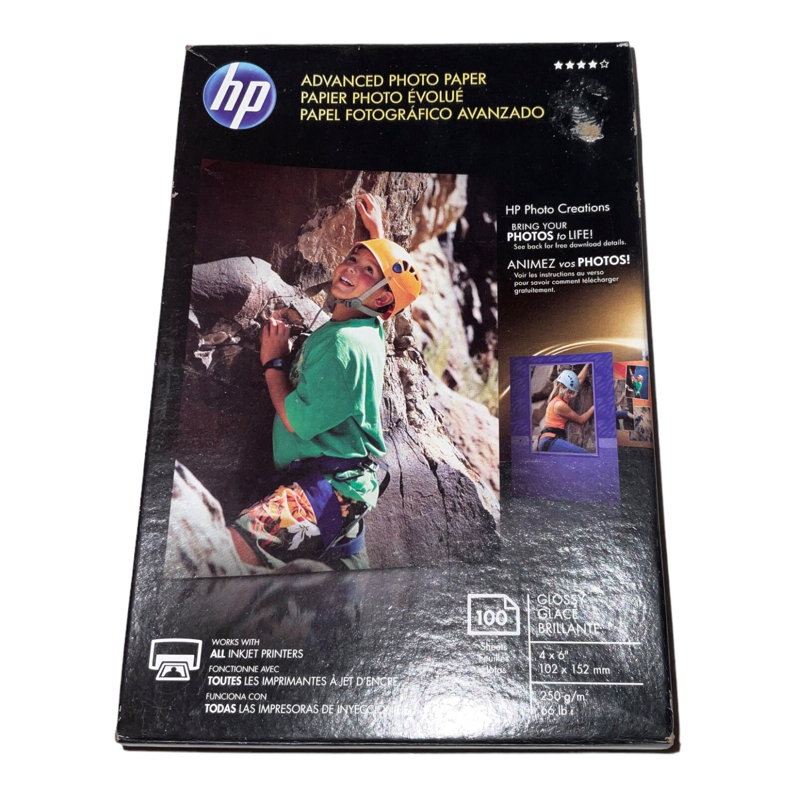 Hewlett Packard Q6638A 4 x 6 inch Glossy Printer Paper - 100 Sheets New