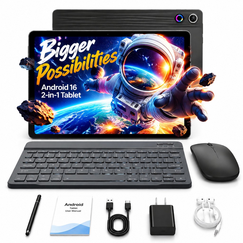 10 Inch IPS HD Tablet Android 16 20GB RAM 64GB Storage Expandable TF Card