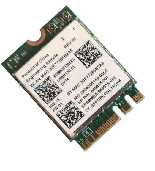Broadcom BCM94371ZAE WiFi Wlan Wireless NGFF Card BT 4.1 867Mbps HP 849915-001