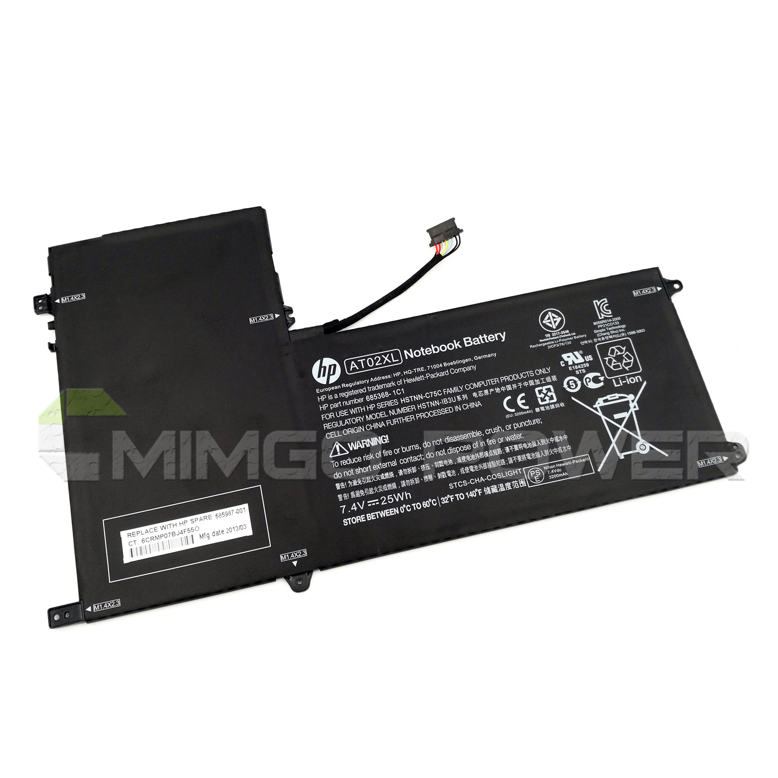 New Genuine AT02XL 25Wh Battery for HP ElitePad 900 G1 HSTNN-DB3U HSTNN-C75C 