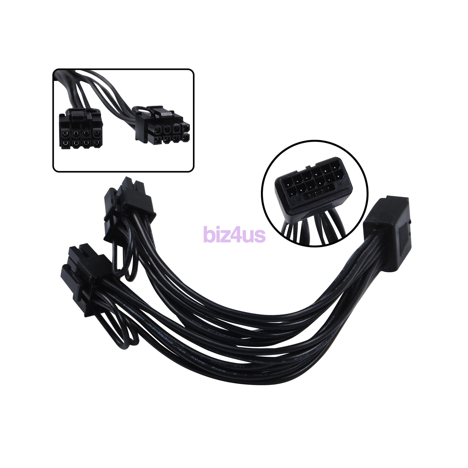 12VHPWR 12+4Pin PCIE 5.0 to Female 2x8Pin Graphics Card Power Adapter Cable 