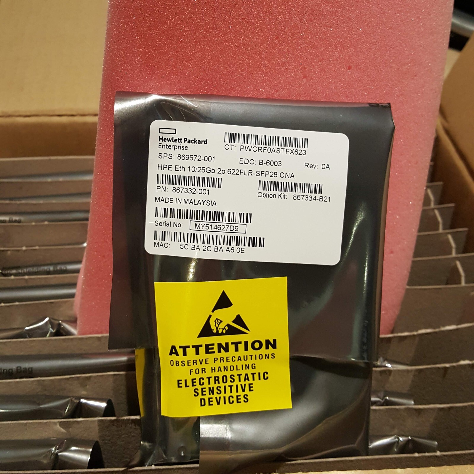 HPE 867334-B21 622FLR-SFP28 10/25GbE 2Pt SFP28 FlexibleLOM 869572-001 867332-001