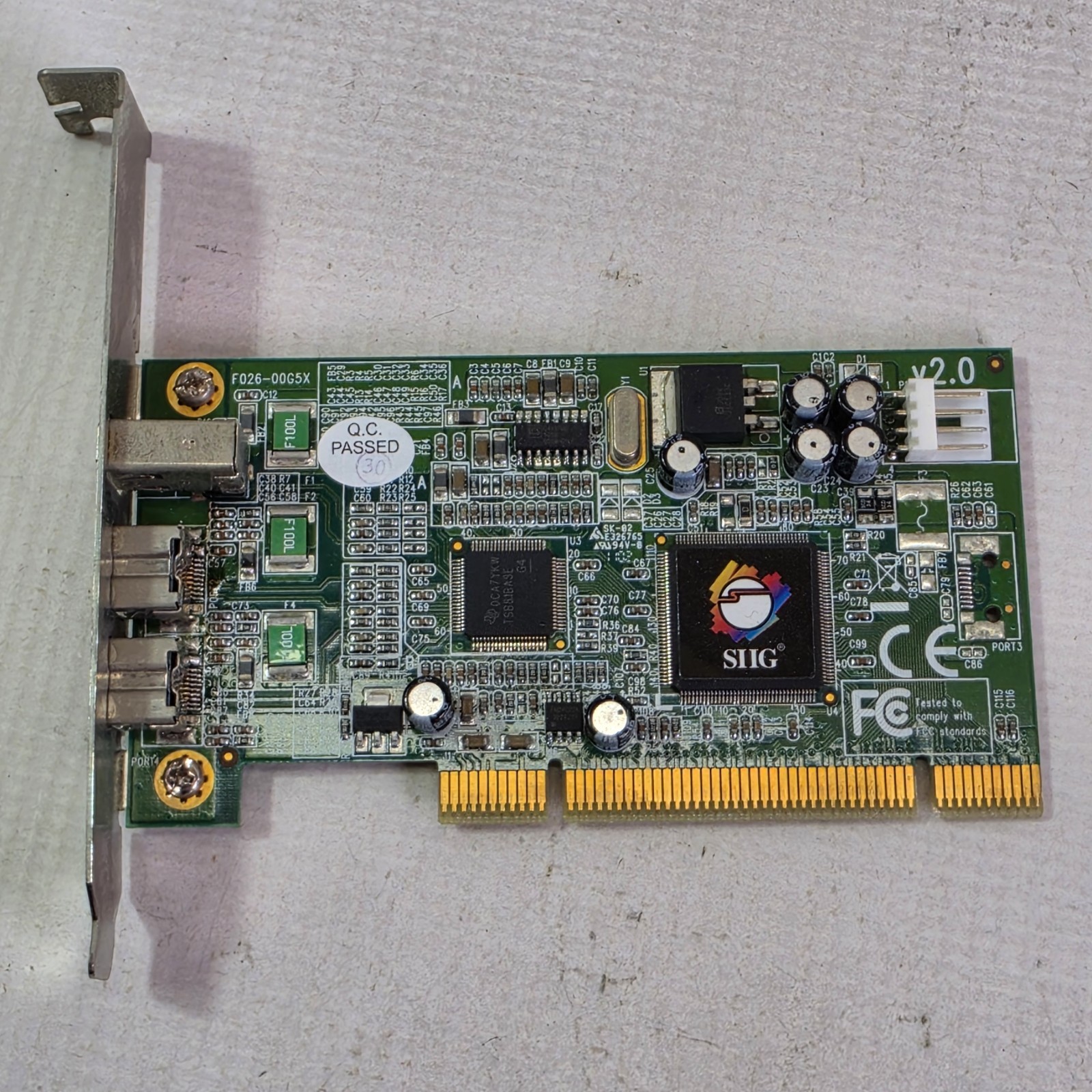 SIIG PCI Firewire Adapter Card N2R2110X0514 / F026-00G5X / NN-830112-S2 Used 