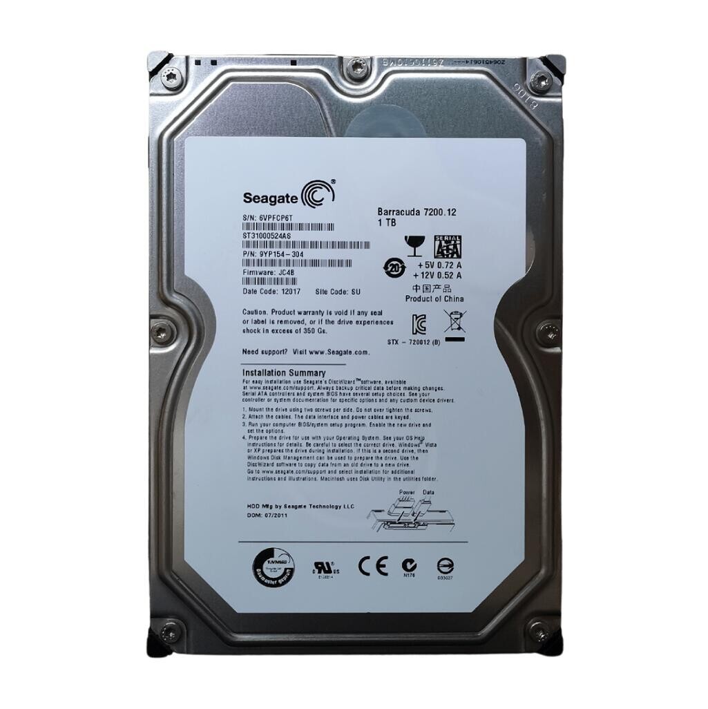 Seagate Barracuda 7200.12 1TB ST31000524AS 7200RPM 3.5" Hard Drive for PC CCTV