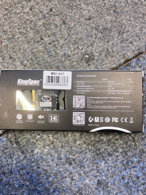 KingSpec mSATA Flash 64GB-New