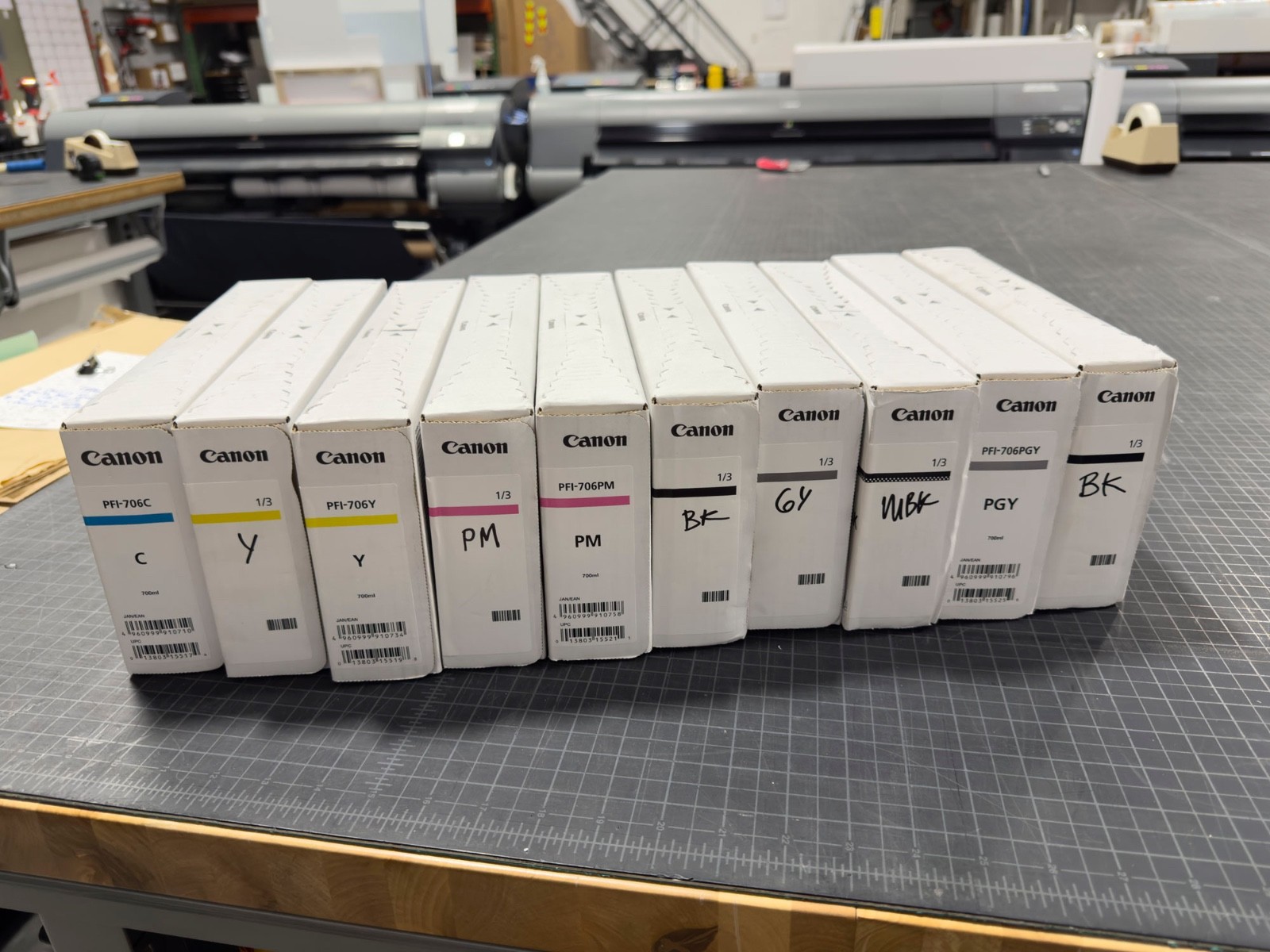 canon pfi-706, New, NOT expired.  Multiple Colors