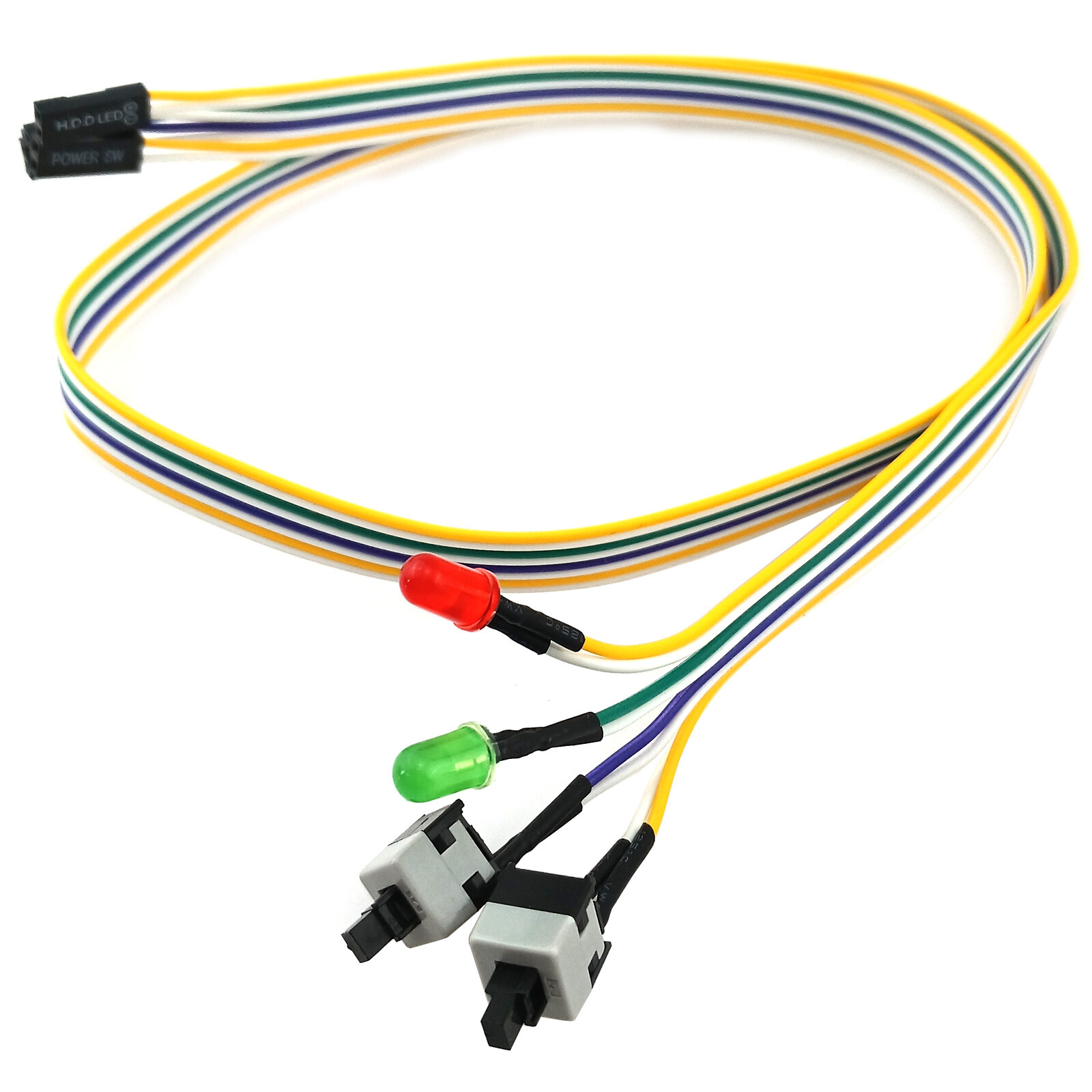 ATX PC Motherboard Power Switch Reset Wire HDD LED Press Button Cable Replace