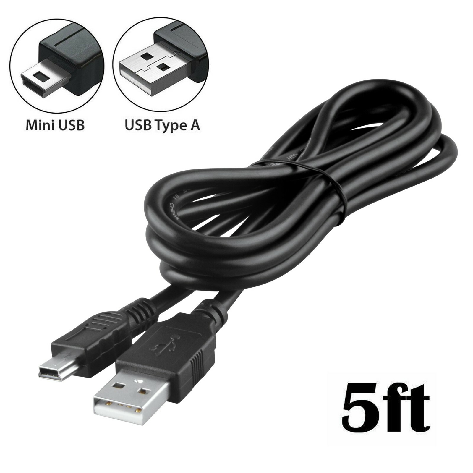 Fite ON 5ft USB Digital Camera Sync Data Cable for Nikon D40 D40X D50 D60 D70