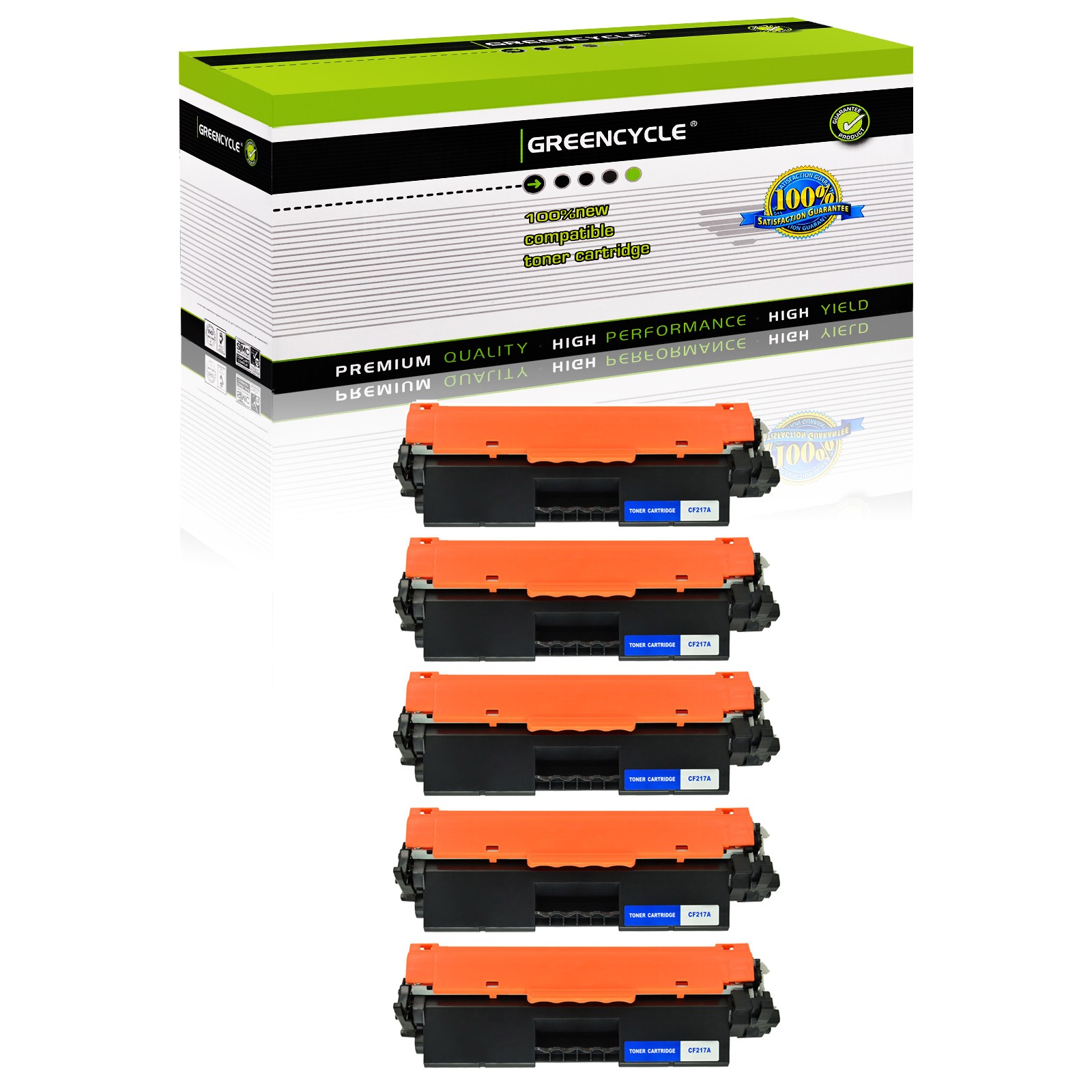 5PK CF217A Toner Cartridge with Chip Fits for HP LaserJet M102a M102w MFP M130a