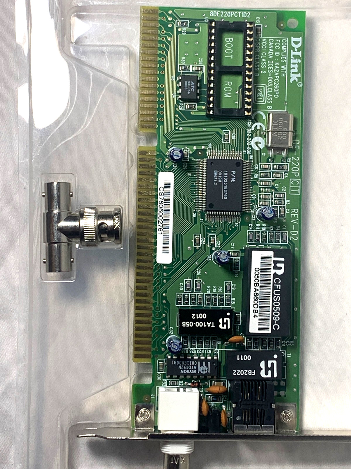 VINTAGE ISA D-Link DE-220 DUAL PORT FOR DOS, WINDOWS, UNIX open box