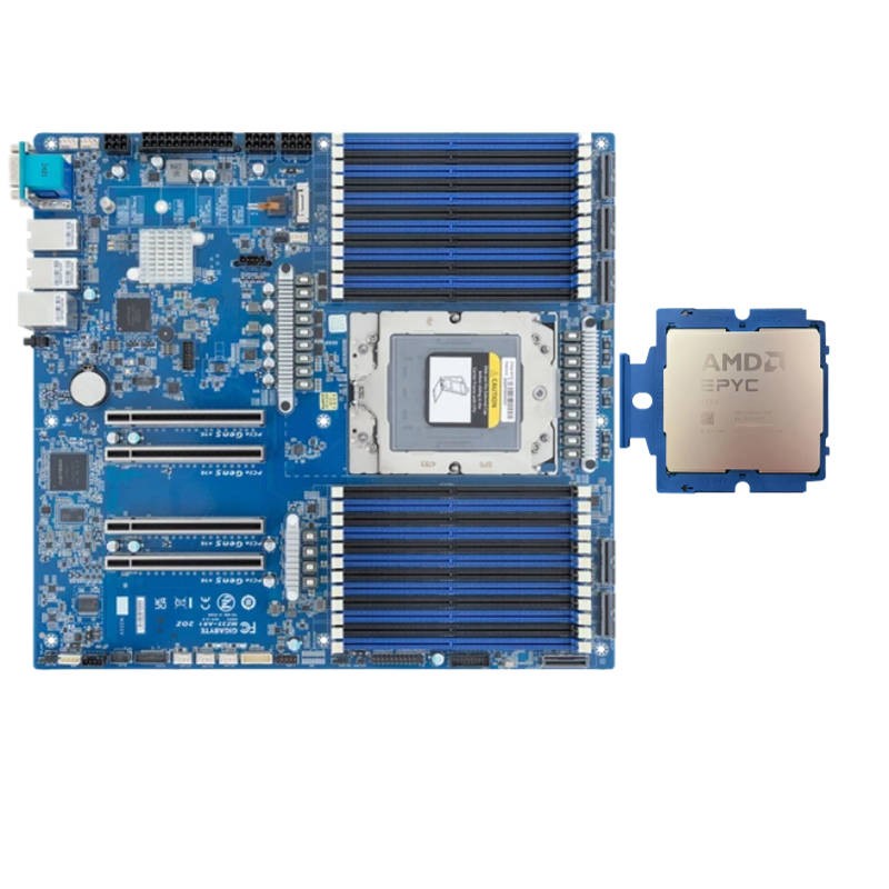 GIGABYTE MZ33-AR1 SP5 + AMD EPYC 9654 QS 96 CORES 192 threads 2.15GHZ CPU 894-04