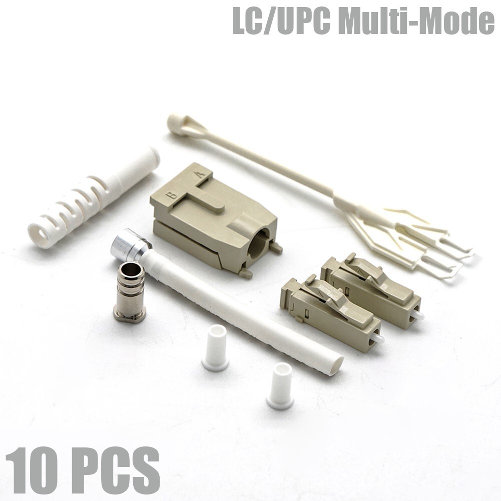 10 Pcs LC/UPC Multi-Mode DX Uniboot Pull-Push Tab Connector 3.0mm Beige & White