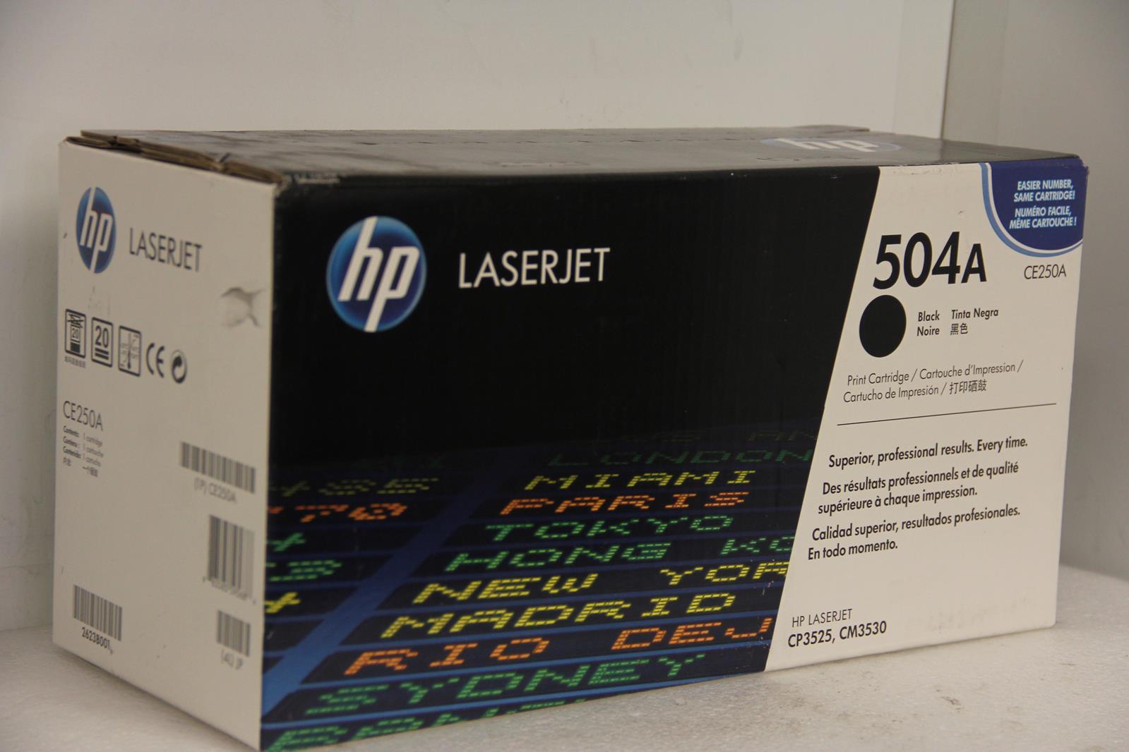 Genuine HP Hewlett Packard CE250A Black Print Cartridge for CP3525 CM3530