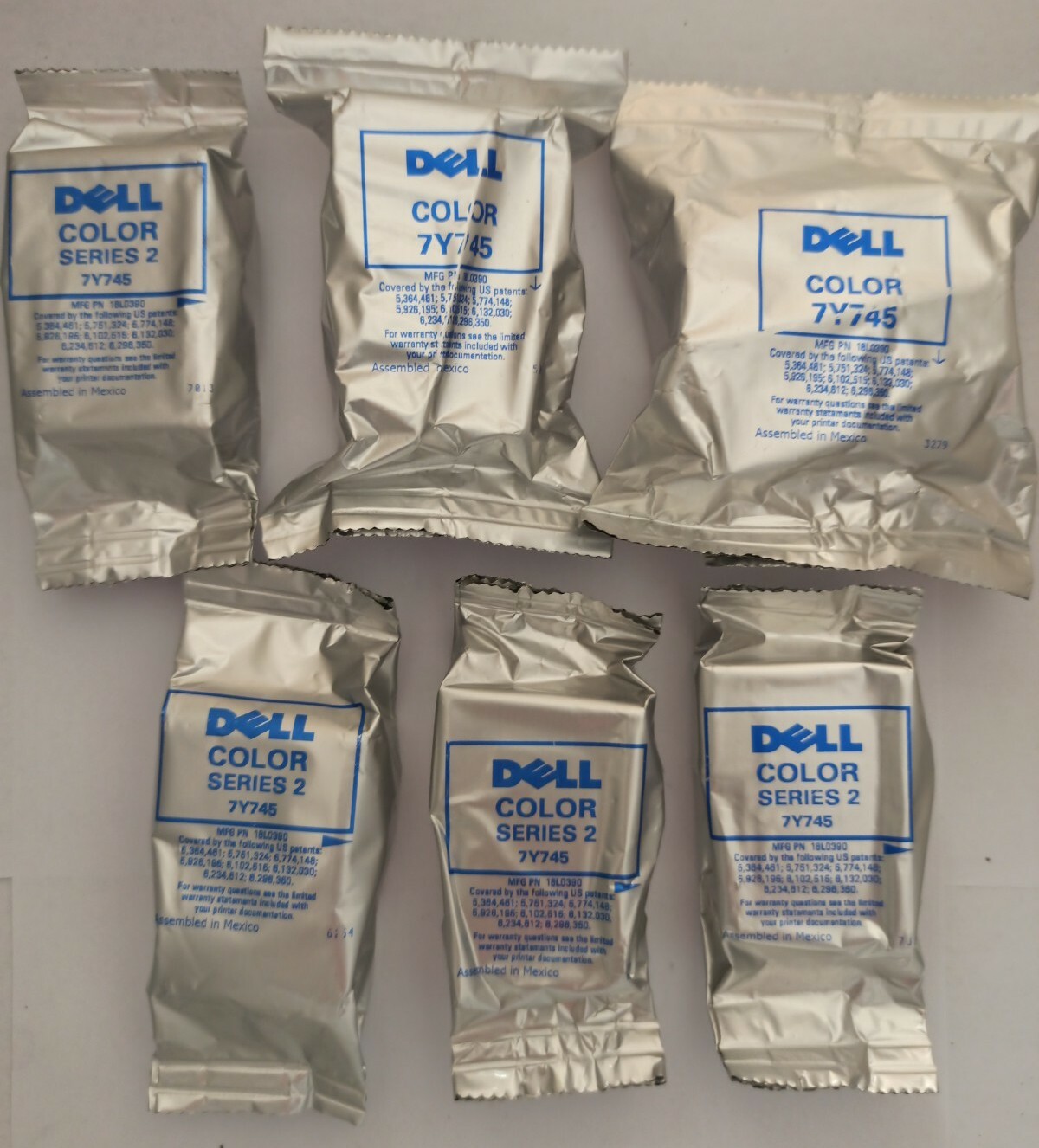 OEM Dell 7Y745 Series2 Tri-color Ink Cartridge for A940 A960 Sealed ( Lot of 6 )