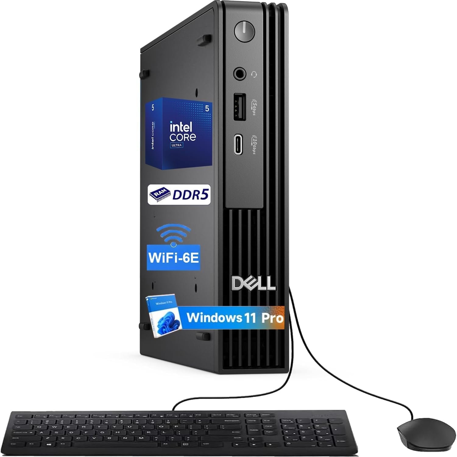 Dell Pro Micro MFF Mini Desktop Computer, Ultra5 235T, 16GB/512GB
