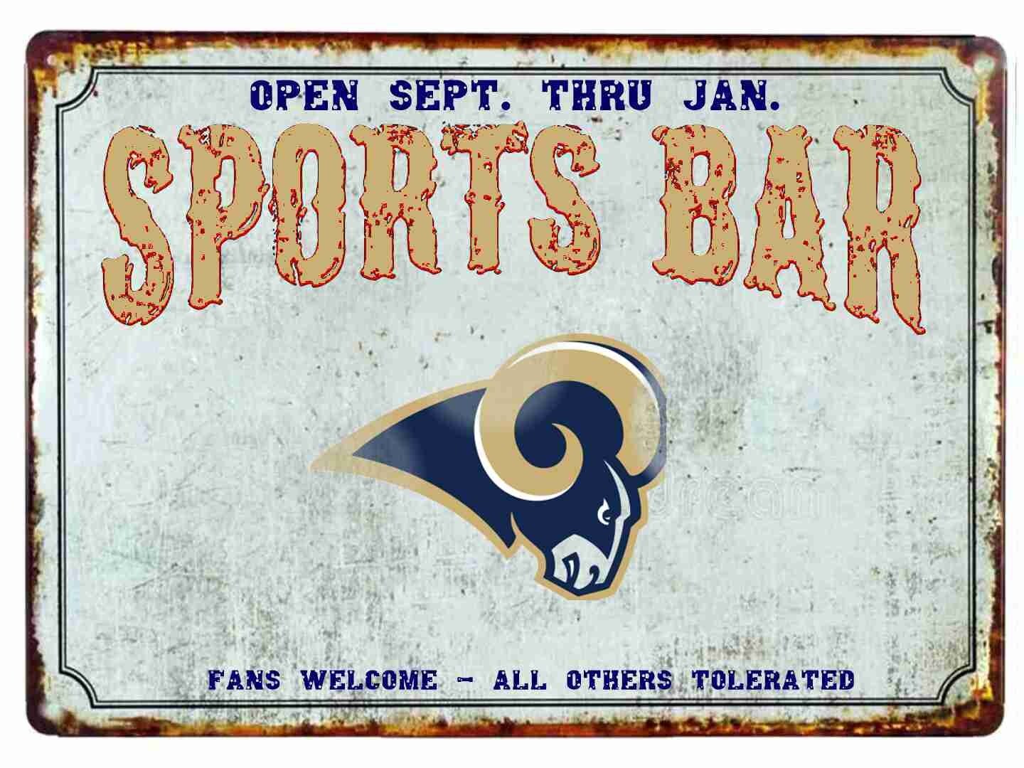 Los Angeles Rams Mouse Pad 7 3/4  x 9" Sports Bar Fan Welcome Other Tolerated