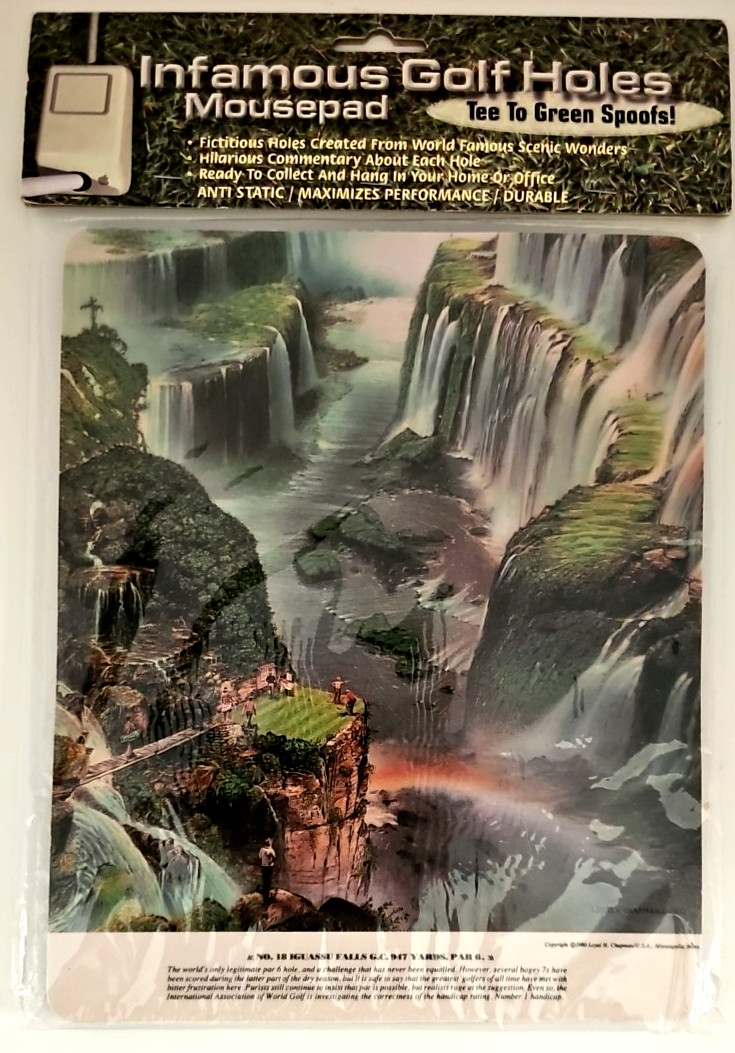 Vtg.1980 Infamous Golf Holes Mouse Pad No.18 Iguassu Falls Brazil