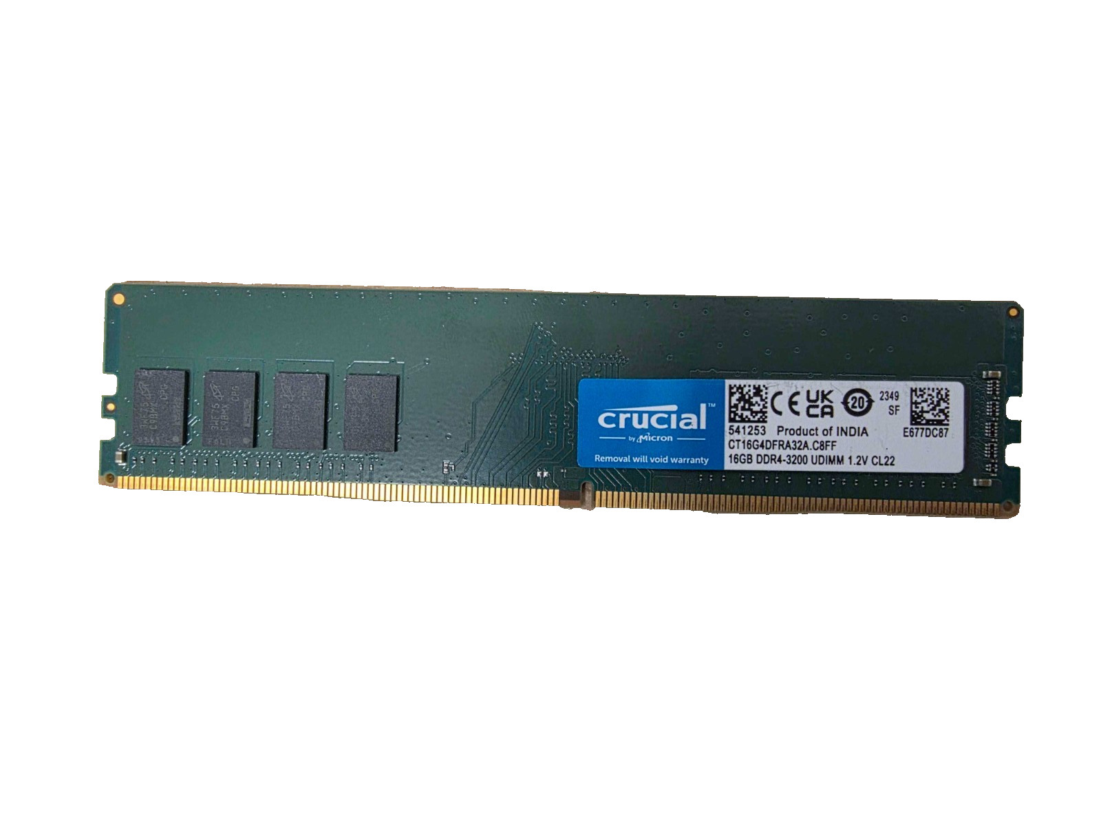 Crucial CT16G4DFRA32A.C8FF DDR4 3200 16GB (1x16GB) UDIMM Desktop Memory