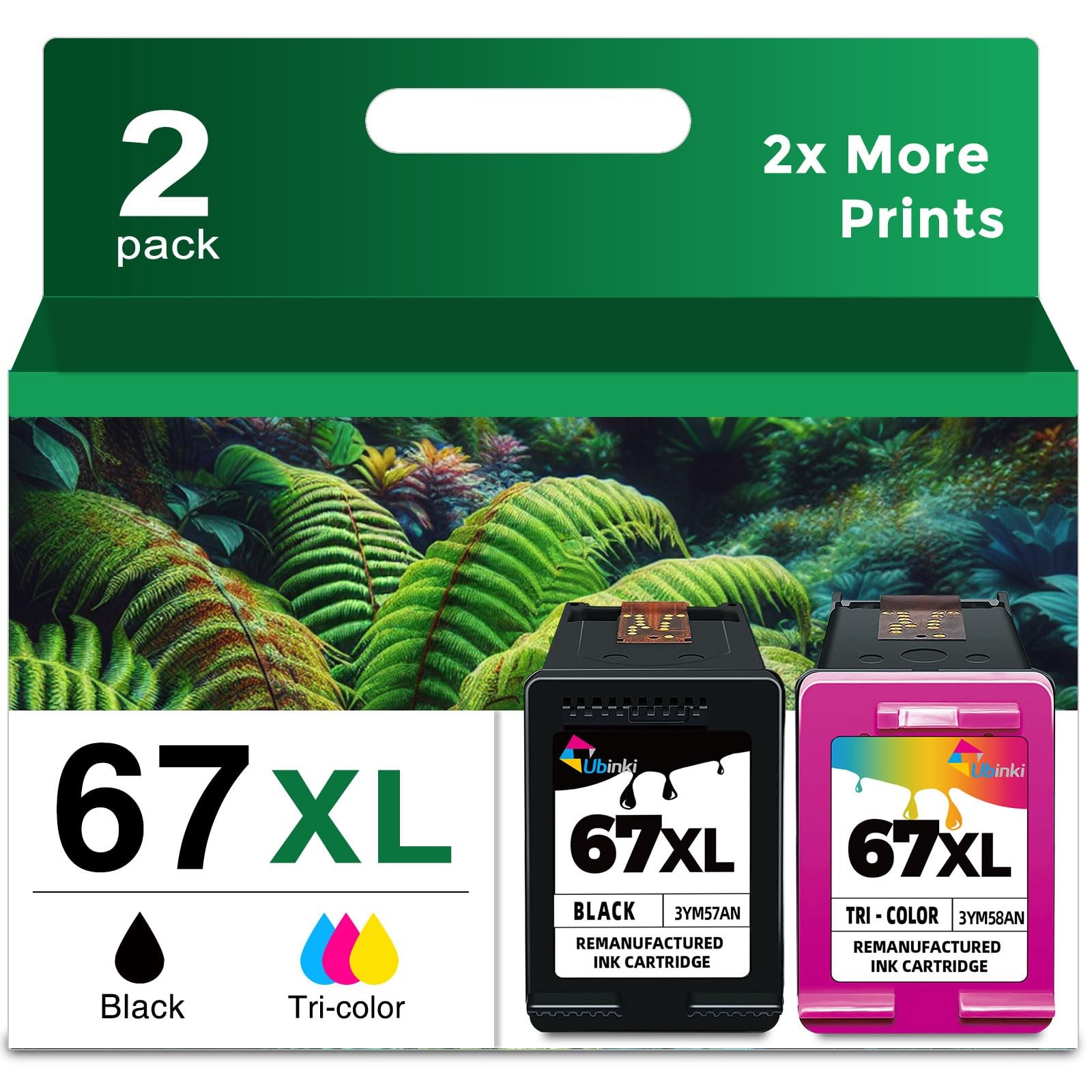 67XL Ink Cartridge Black/Color Combo Pack x 2PK Black Color, black/color