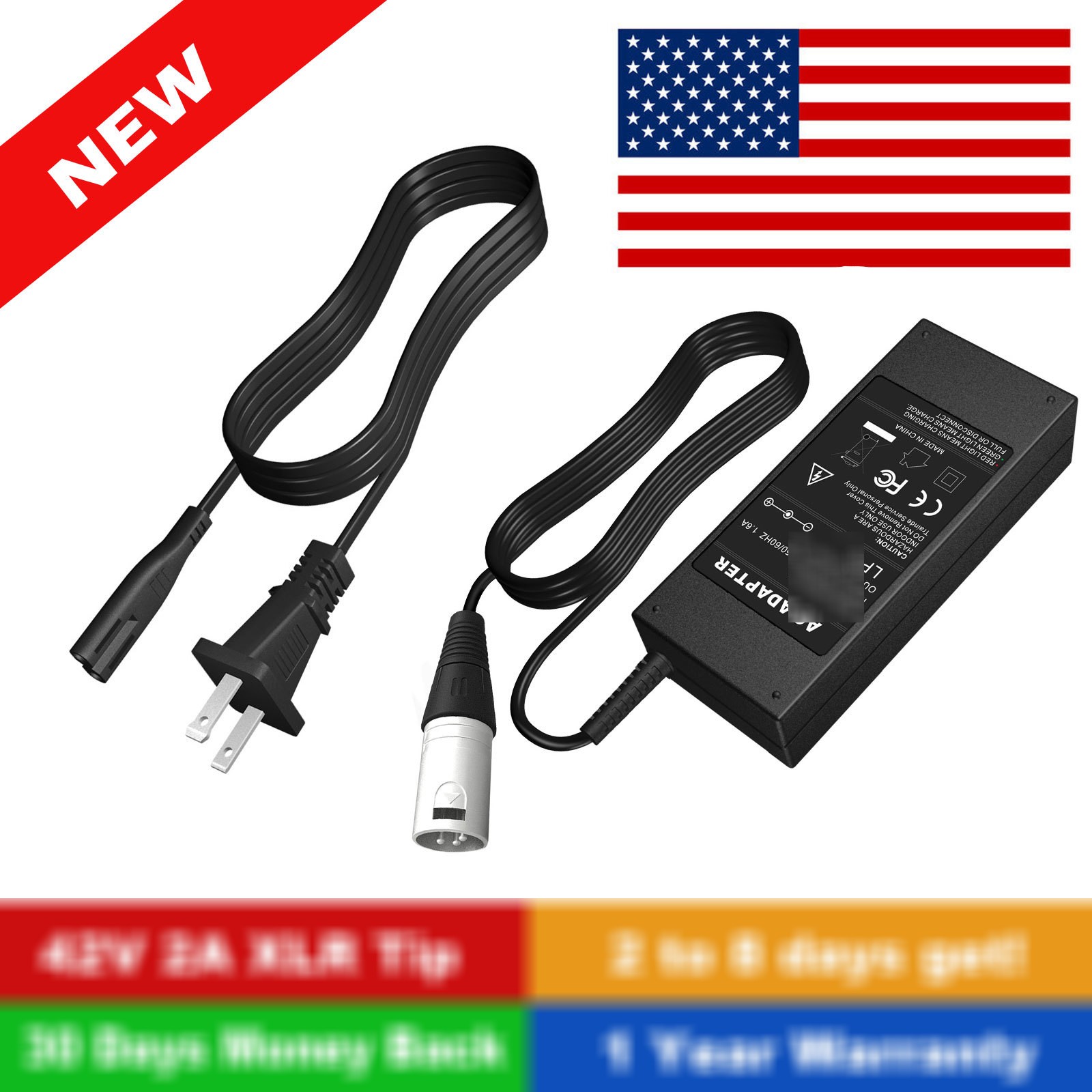 54.6V 2A B4ttery Charger For RidStar Q20/Alife A9 Electric b1ke UL Certified