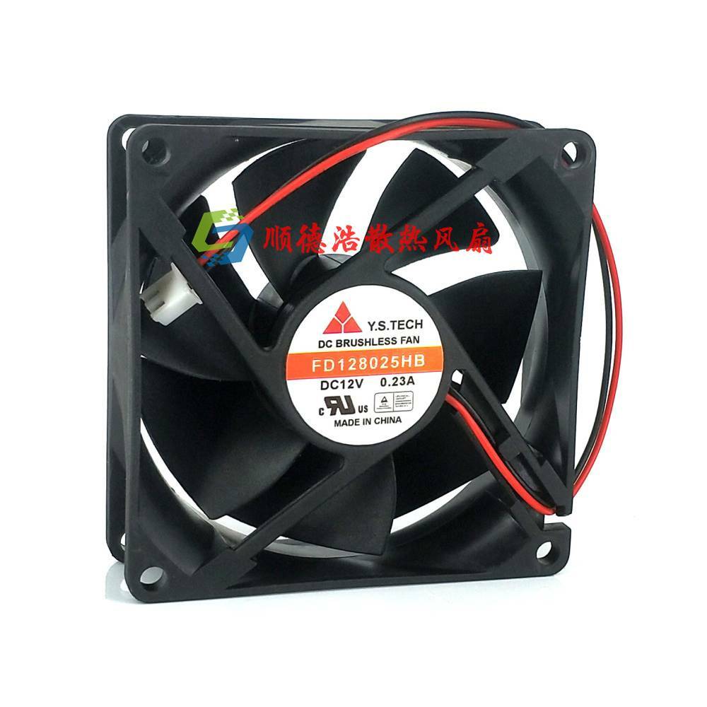 1pc Y.S.TECH Fan FD128025HB 80*80*25mm DC 12V 0.23A 2 Wire