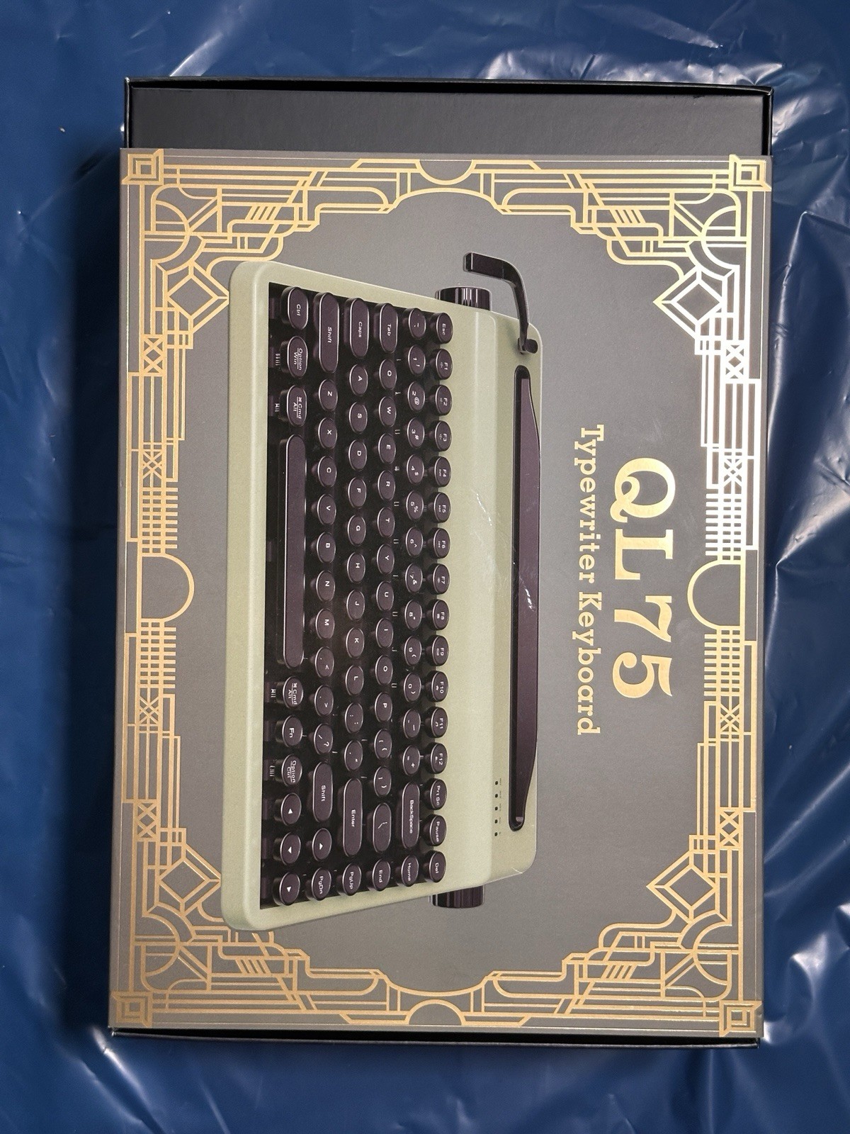 YUNZII QL75 Retro Typewriter Hot Swap RGB Keyboard (Green, Cocoa V2)