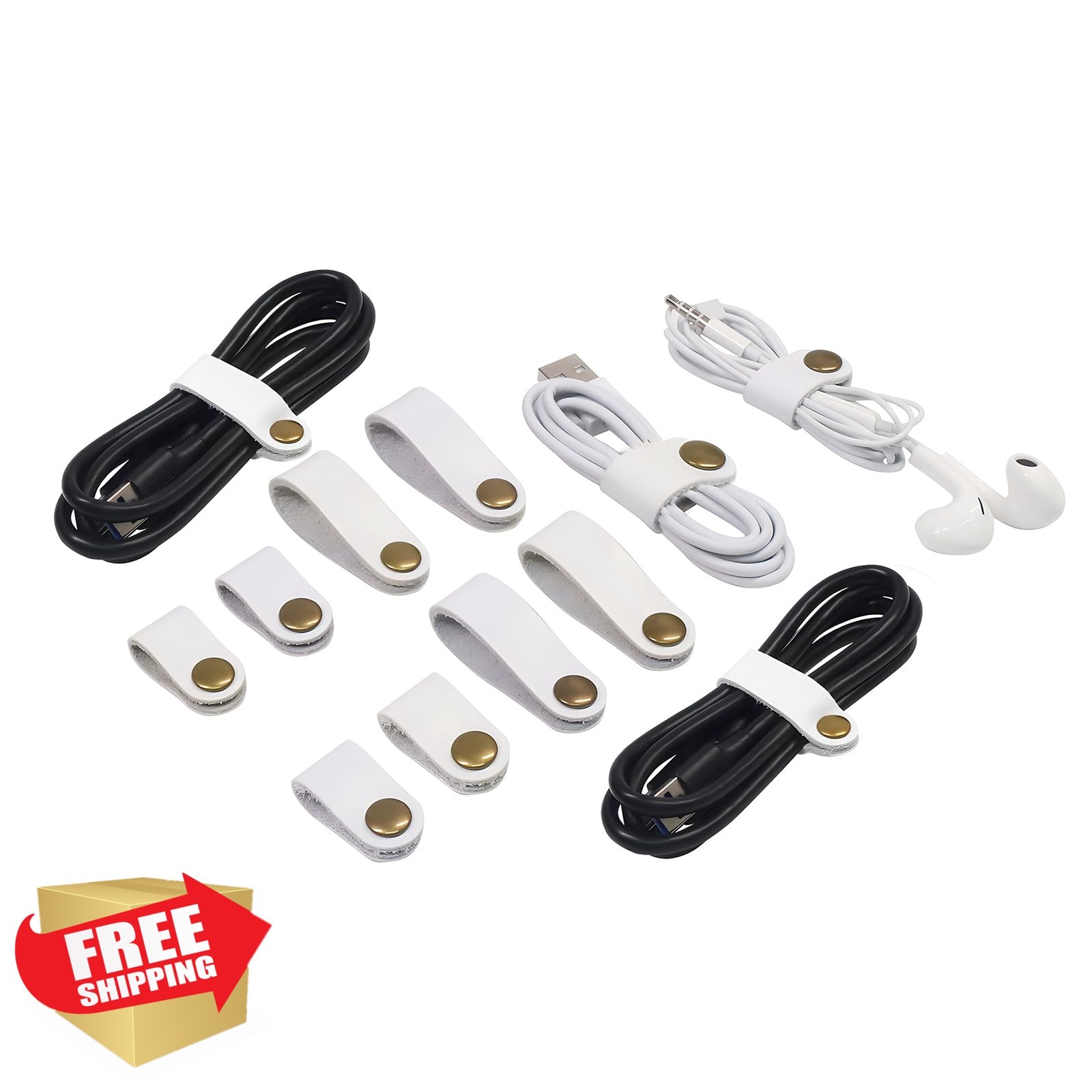 Leather Cable Straps Cord Organizer - Coideal 20 Pcs Earphone Cables Ties Reu...