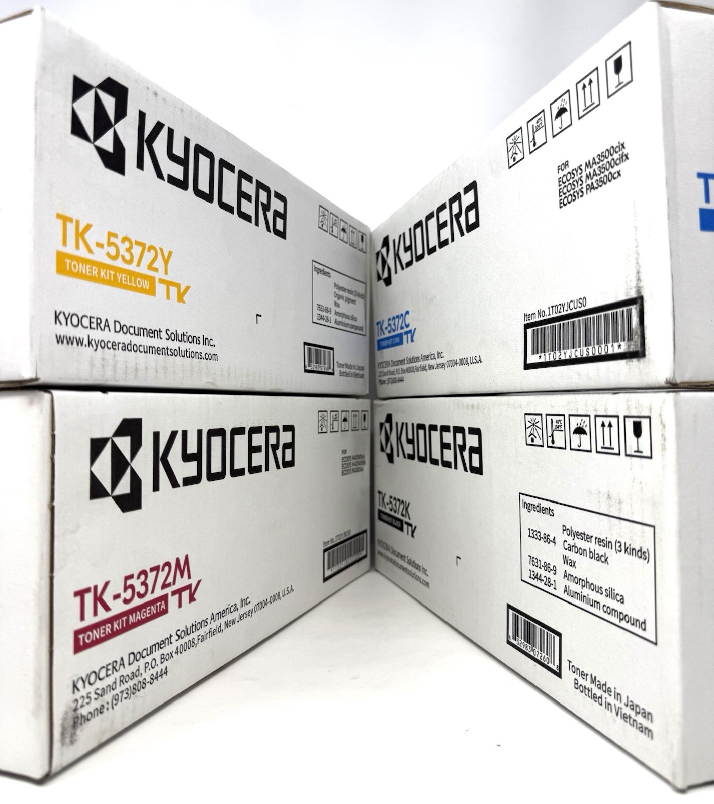 NEW GENUINE KYOCERA TK-5372K C M Y OEM TONER 4-PACK CMYK SET PA3500CX