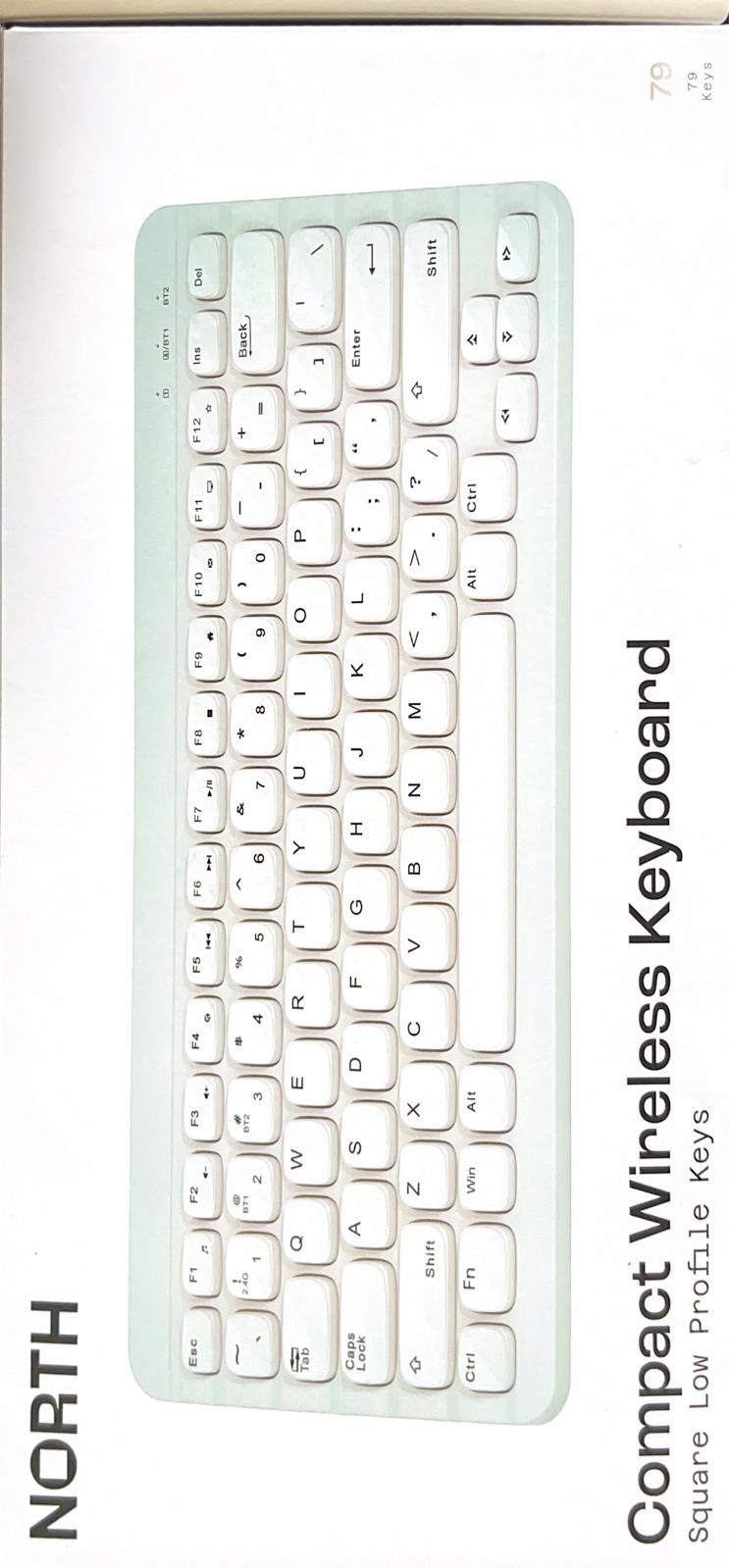 North Compact Square Key Wireless Keyboard - Sky Blue