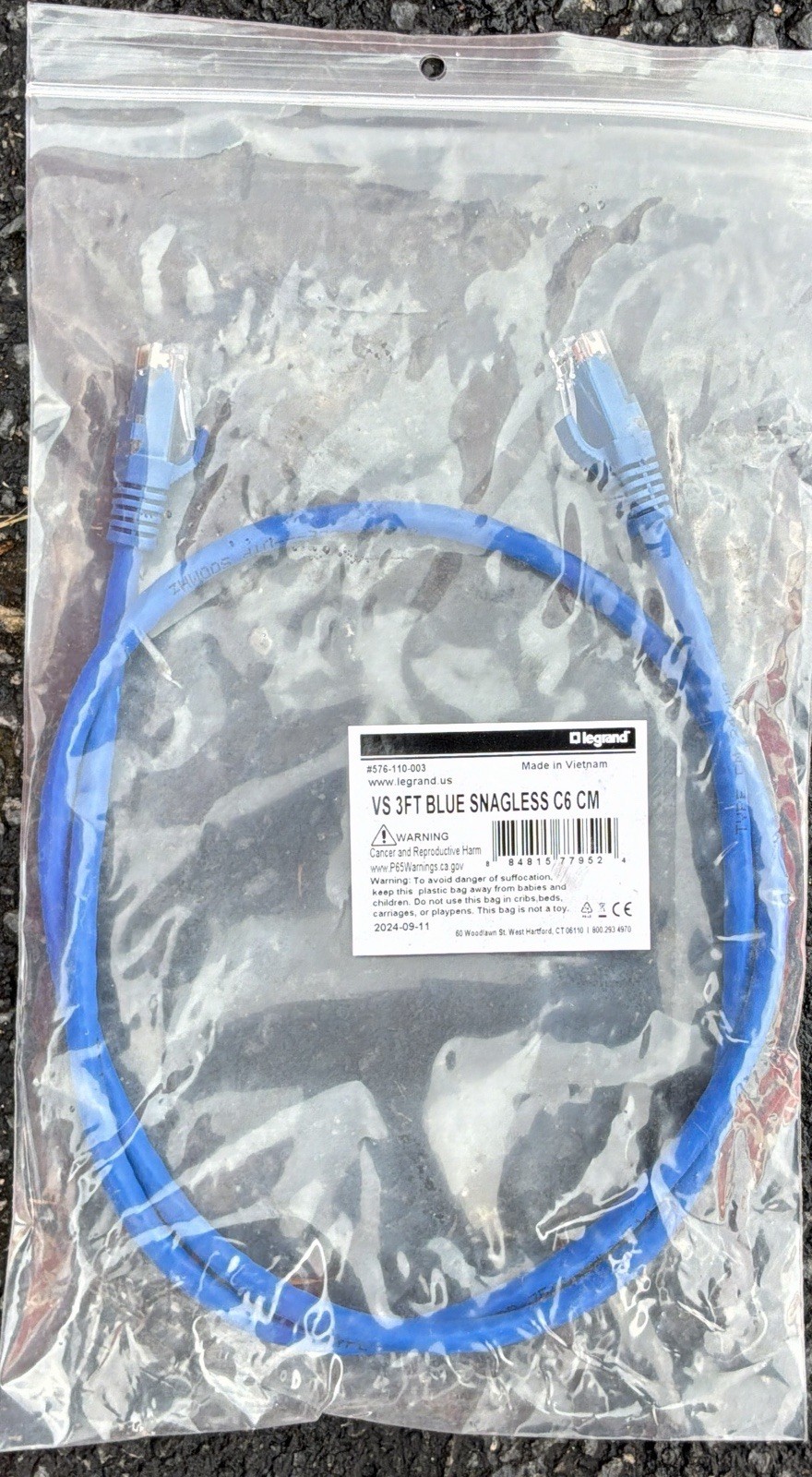 Legrand VS 3FT Blue Snagless C6 CM Patch Network Cable ~ Lot of 10