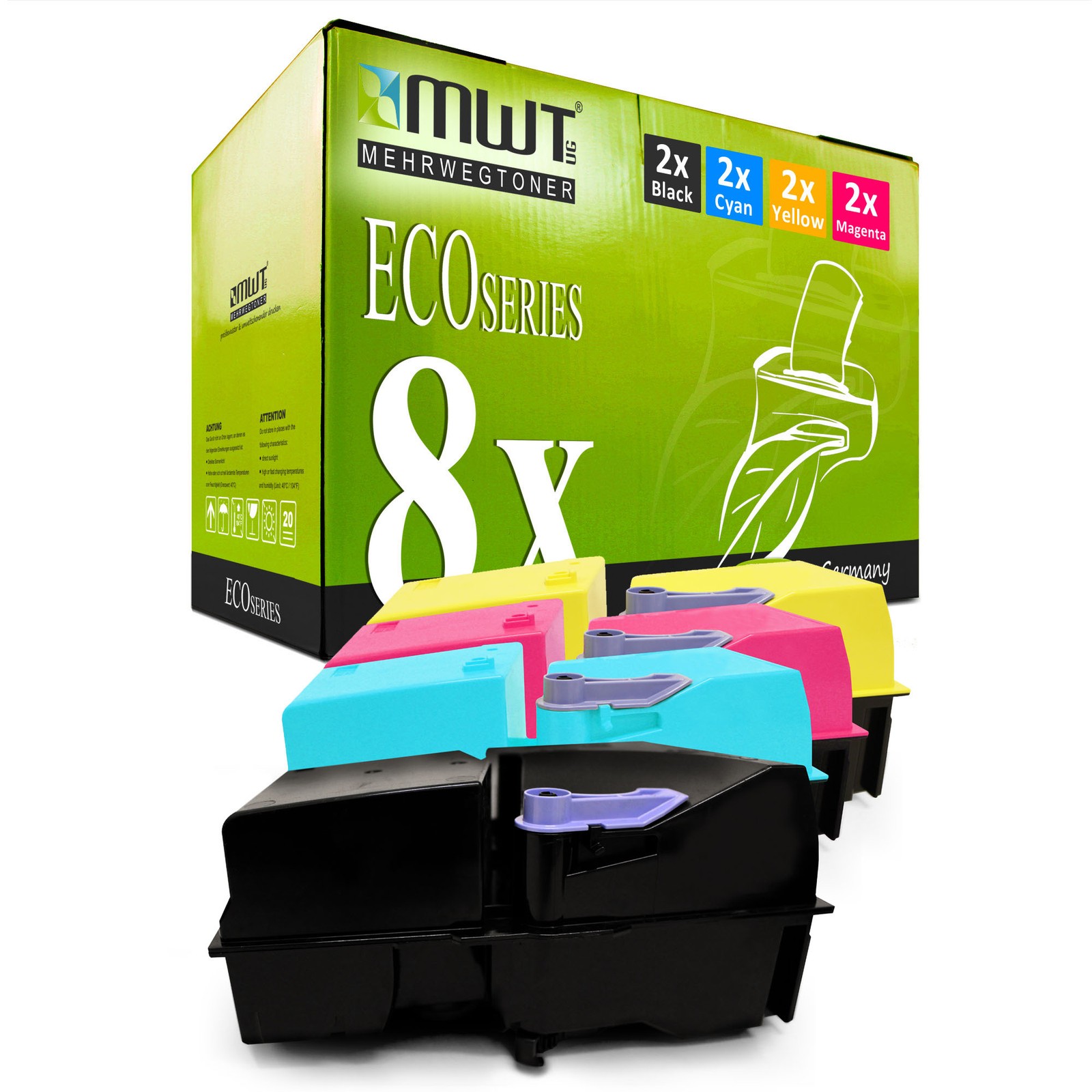 8x MWT ECO Cartridge replaces Kyocera TK-825C TK-825K TK-825M TK-825Y