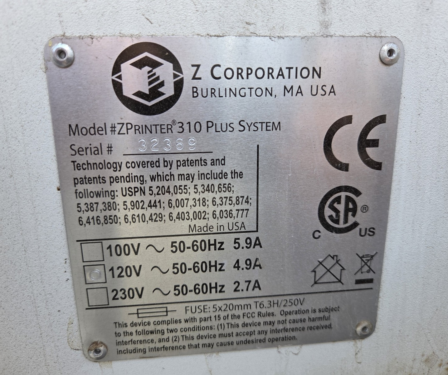 Z Corporation ZPrinter 310 Plus System 3D Printer Computer And Parts On Request