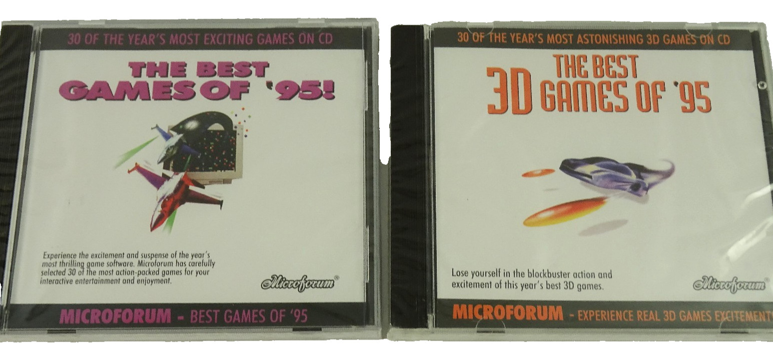 The Best Games of 95 Microforum Best 3D Games Lot of 2 CDs Software CD-ROM