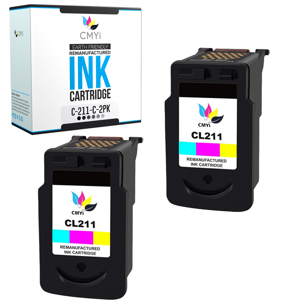 2PK Compatible Canon CL-211 Ink Cartridges Color for PIXMA iP2702 MP230 MP235