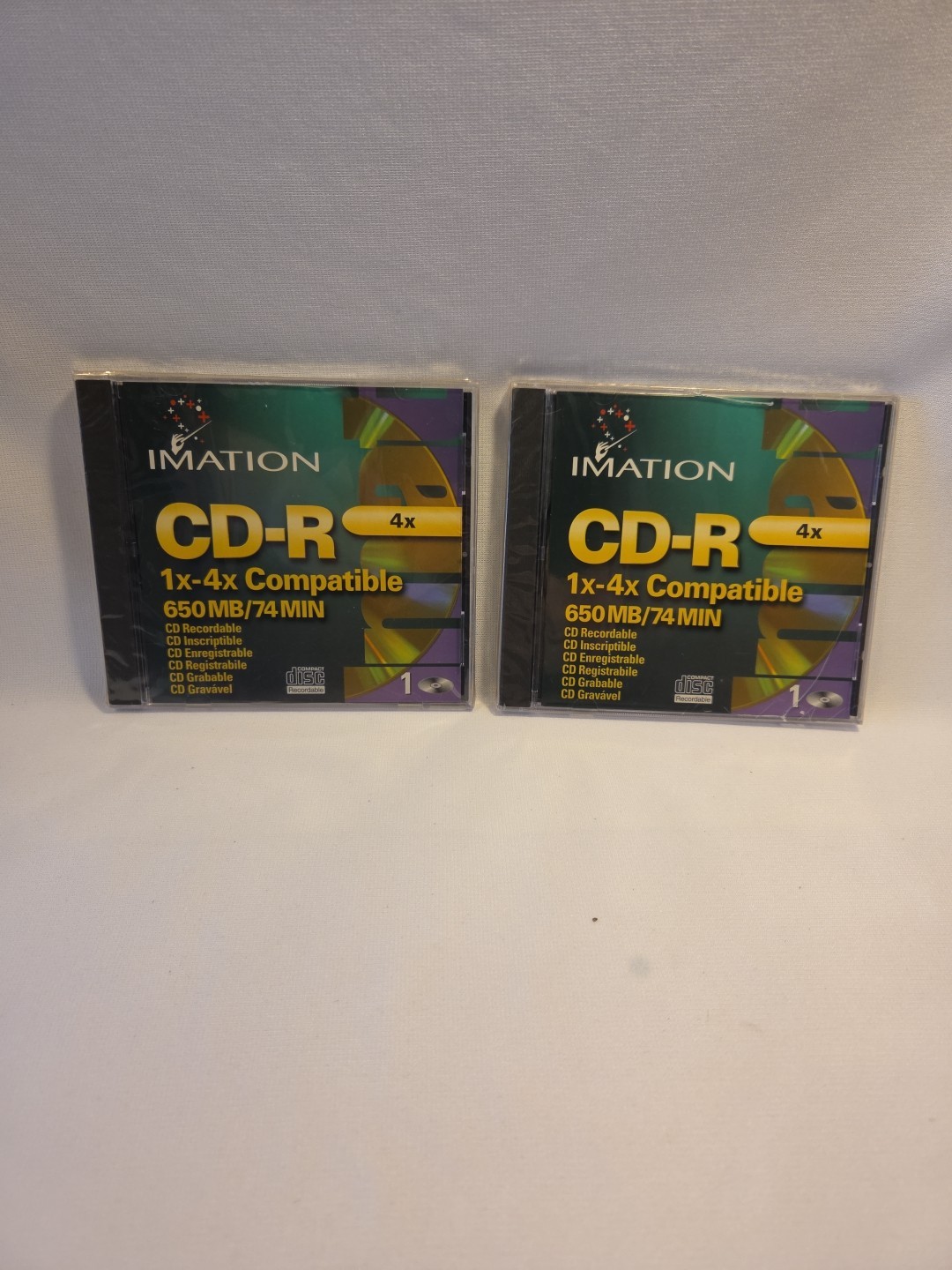 2 PACK  Imation CD-R  1x-4x Compatible 650 MB/74 Min (1998)  NEW 